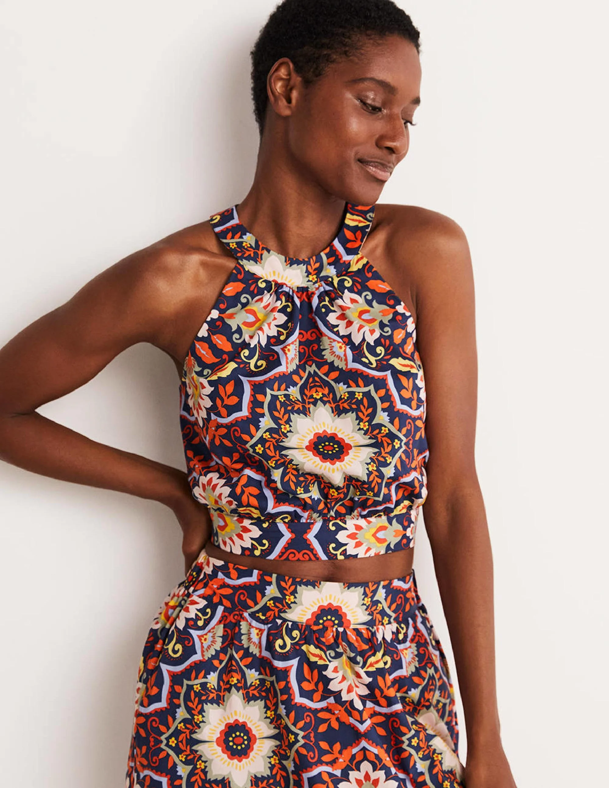 Jessica Halterneck Co-ord Top-French Navy, Bloomsbury - Image 4