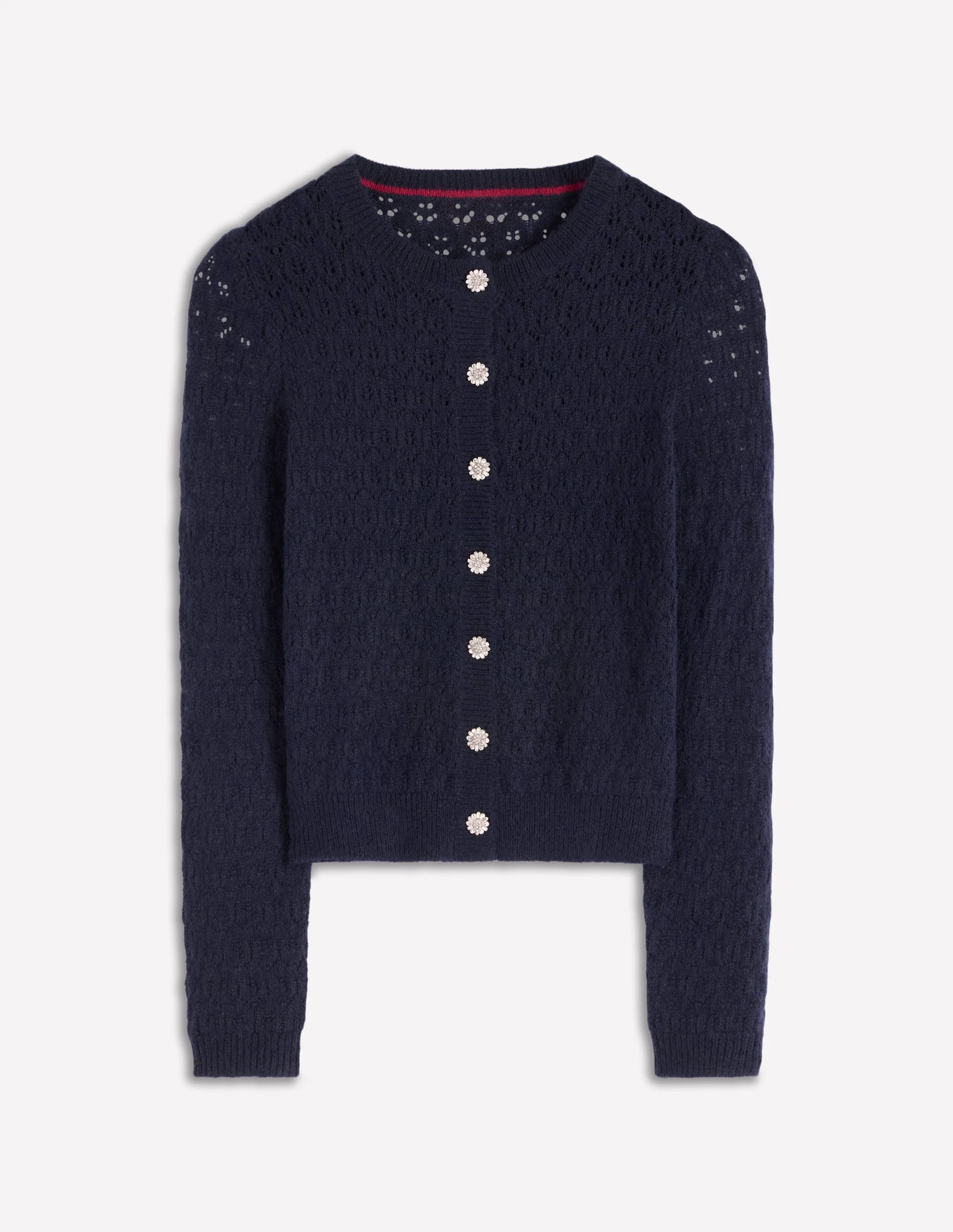 Jewel Button Cardigan-Navy - Image 5