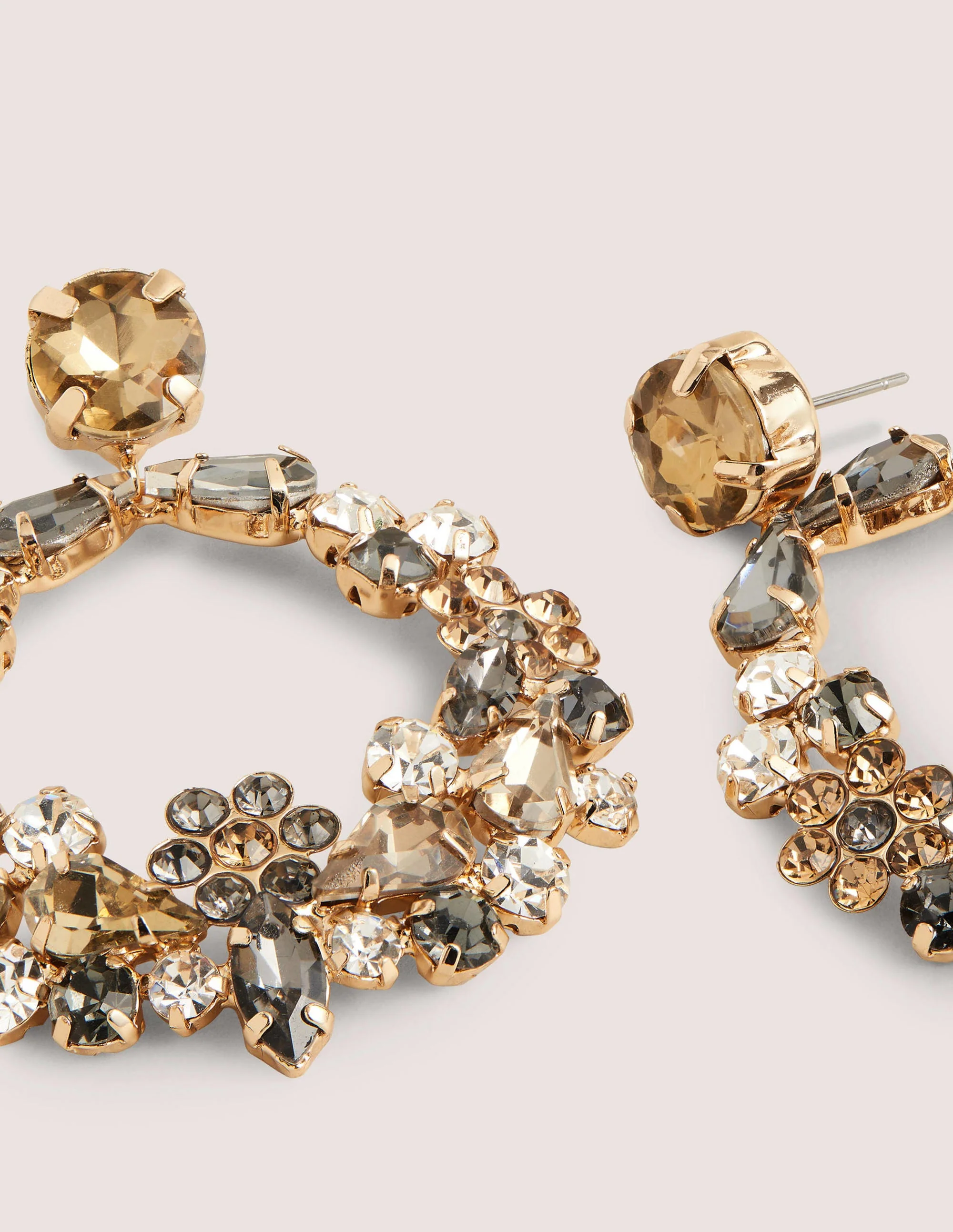 Jewel Cluster Earrings-Clear - Image 2