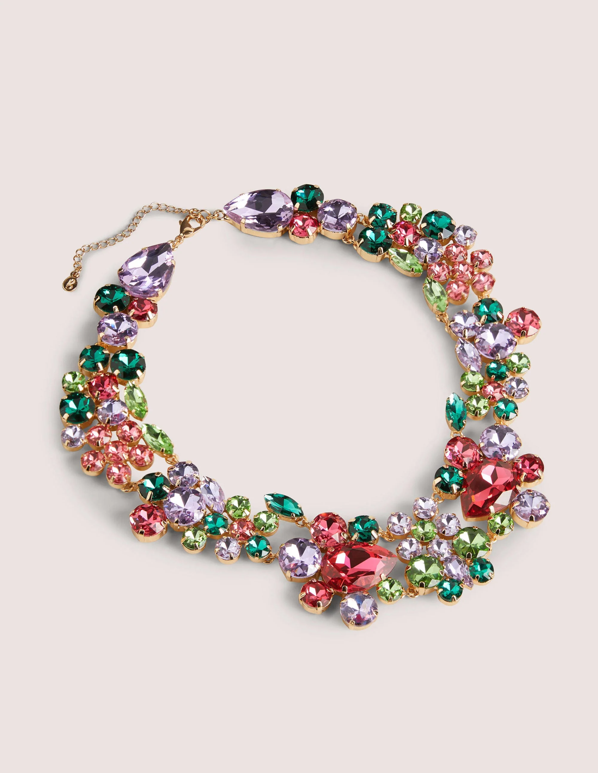 Jewel Cluster Necklace-Pink/ Green - Image 2