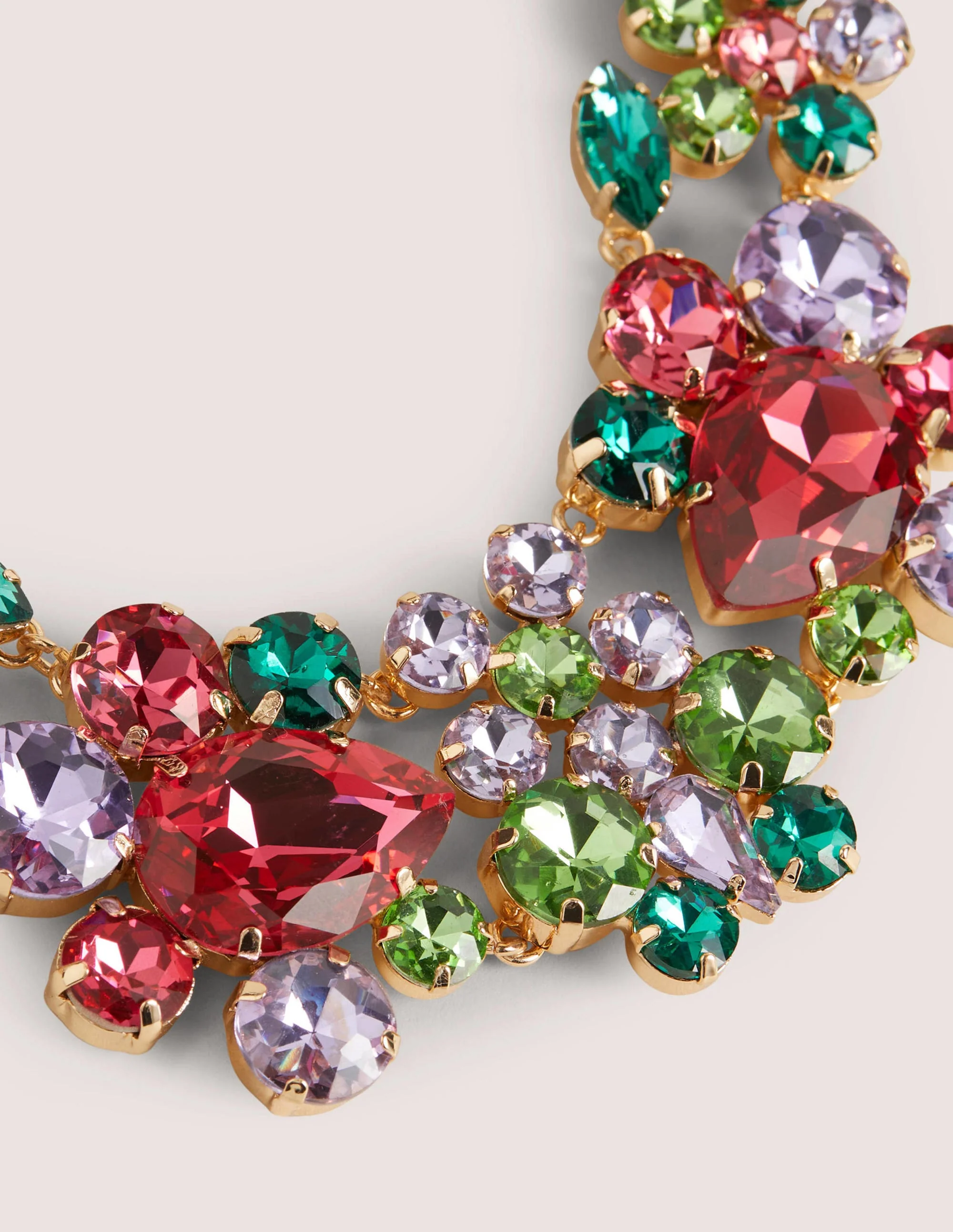 Jewel Cluster Necklace-Pink/ Green - Image 3