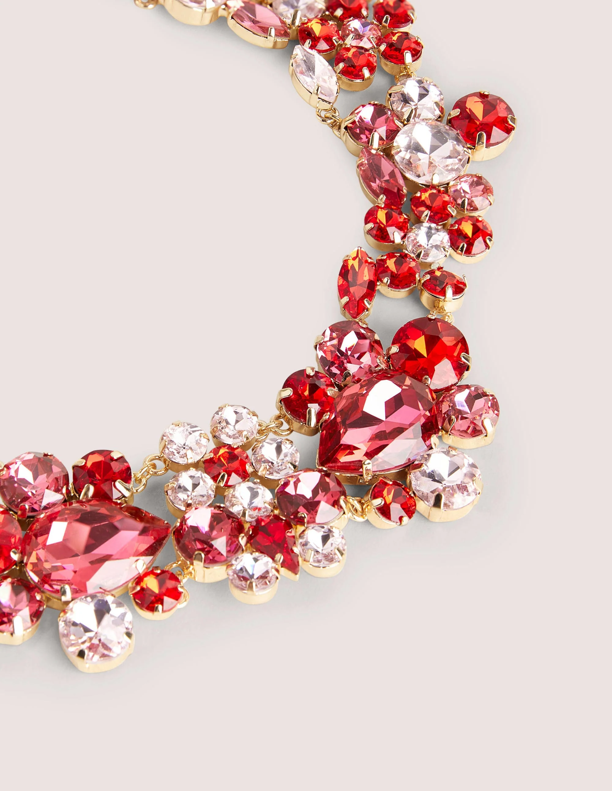 Jewel Cluster Necklace-Pink/ Red - Image 2