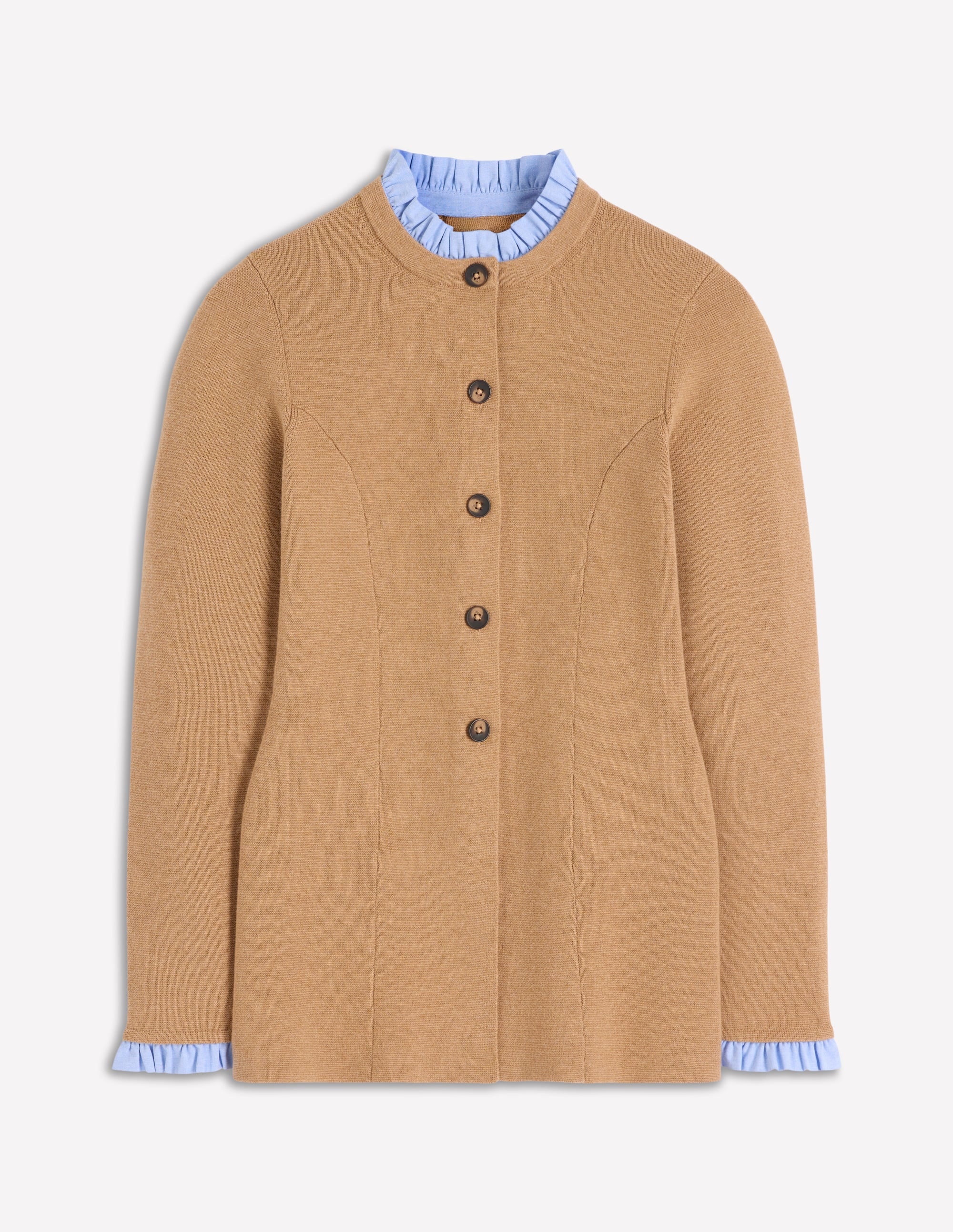 Joanna Fitted Knitted Jacket-Camel Melange - Image 6