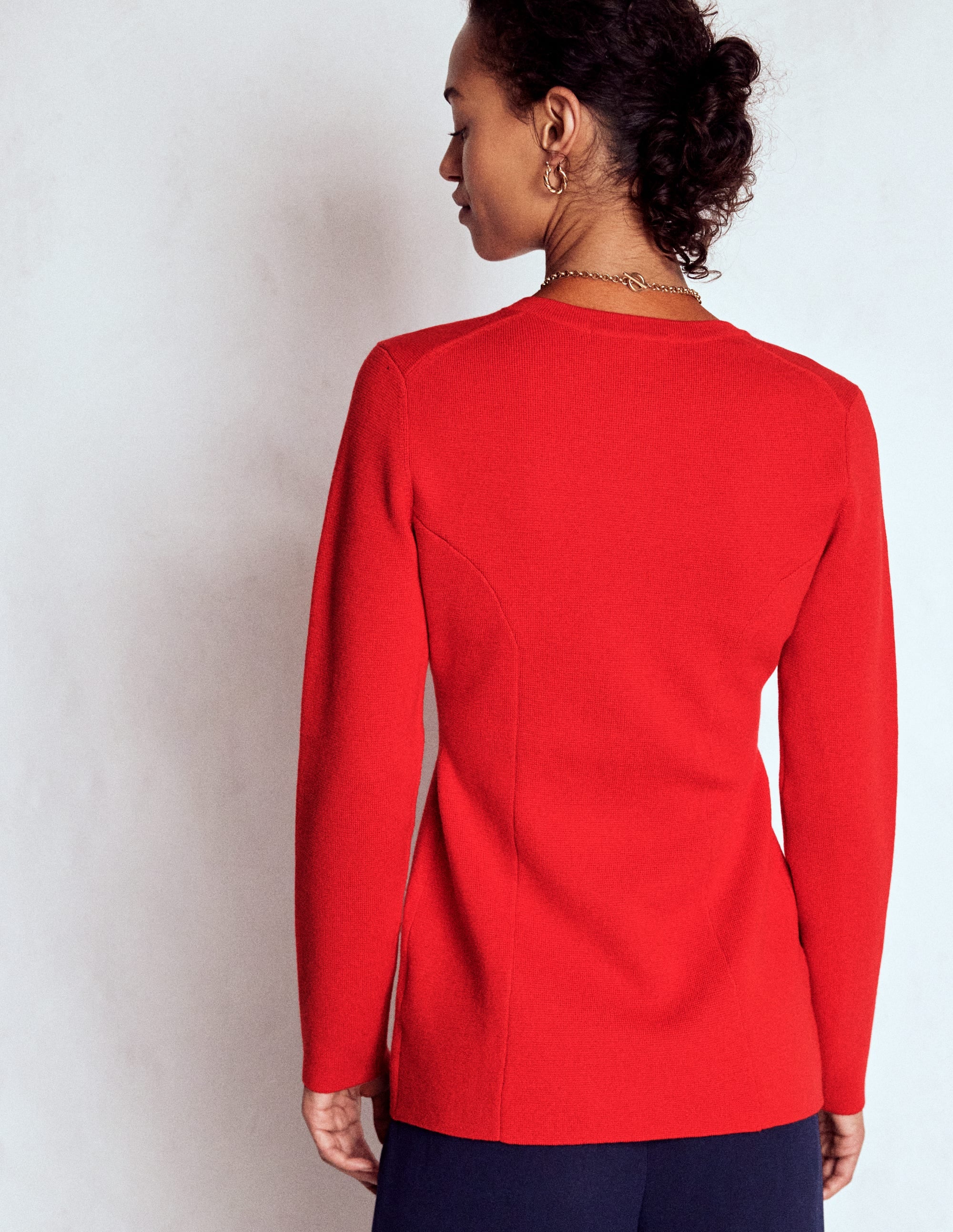 Joanna Fitted Knitted Jacket-Poppy Red - Image 3