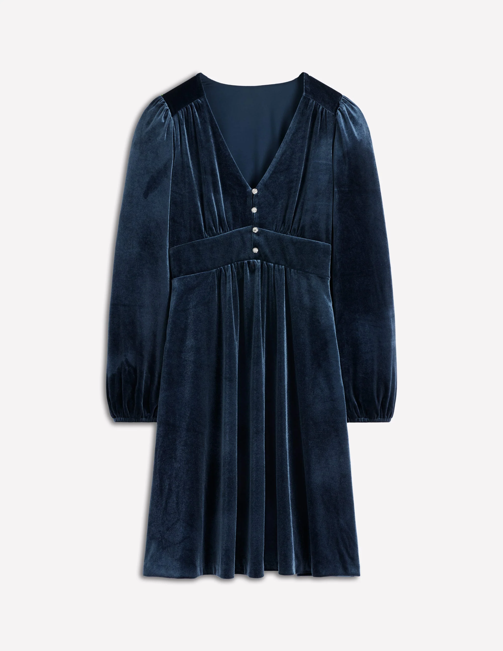 Jocelyn Short Velvet Dress-Midnight Ocean - Image 5