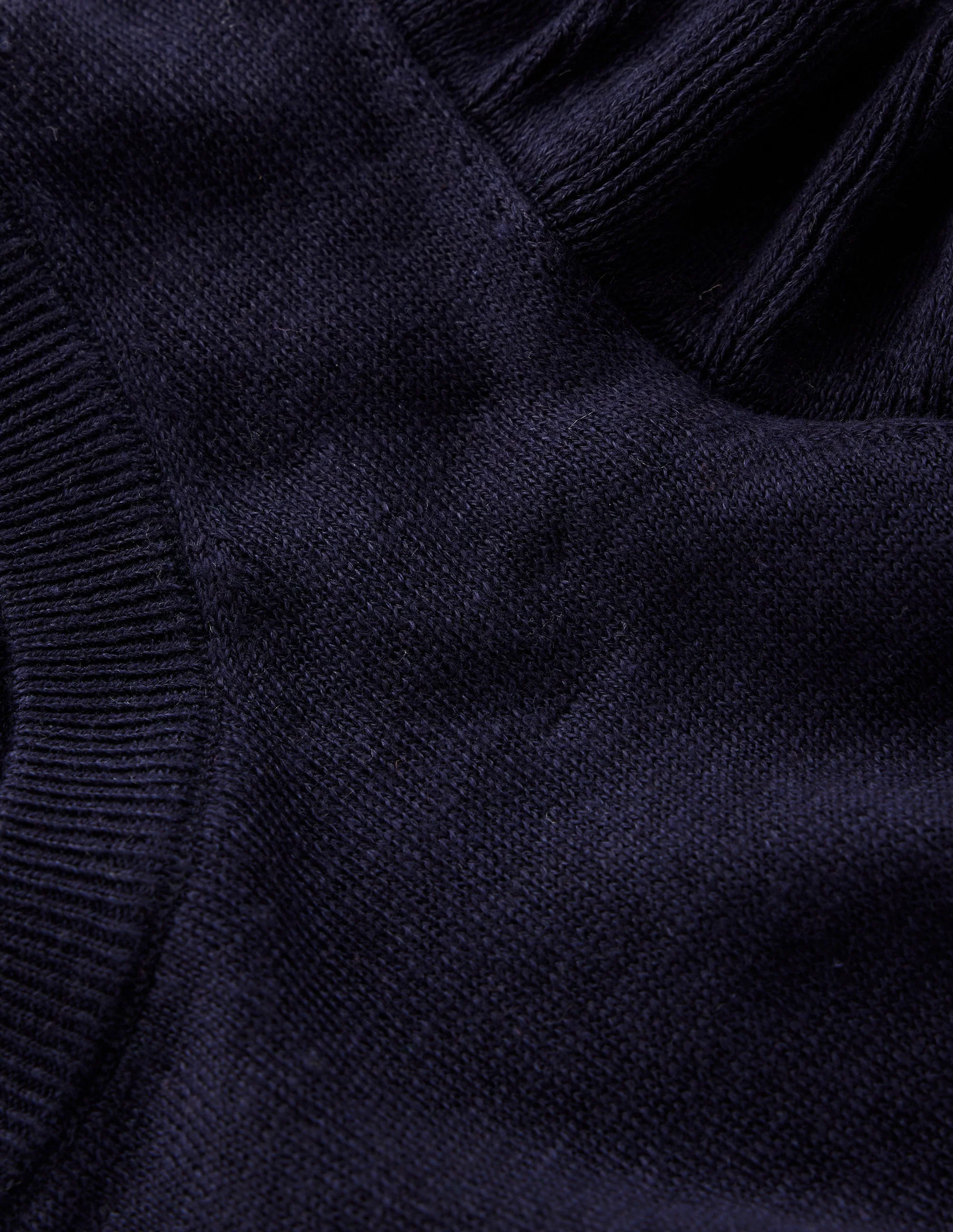 Josie Frilled Linen Tank-Navy - Image 7