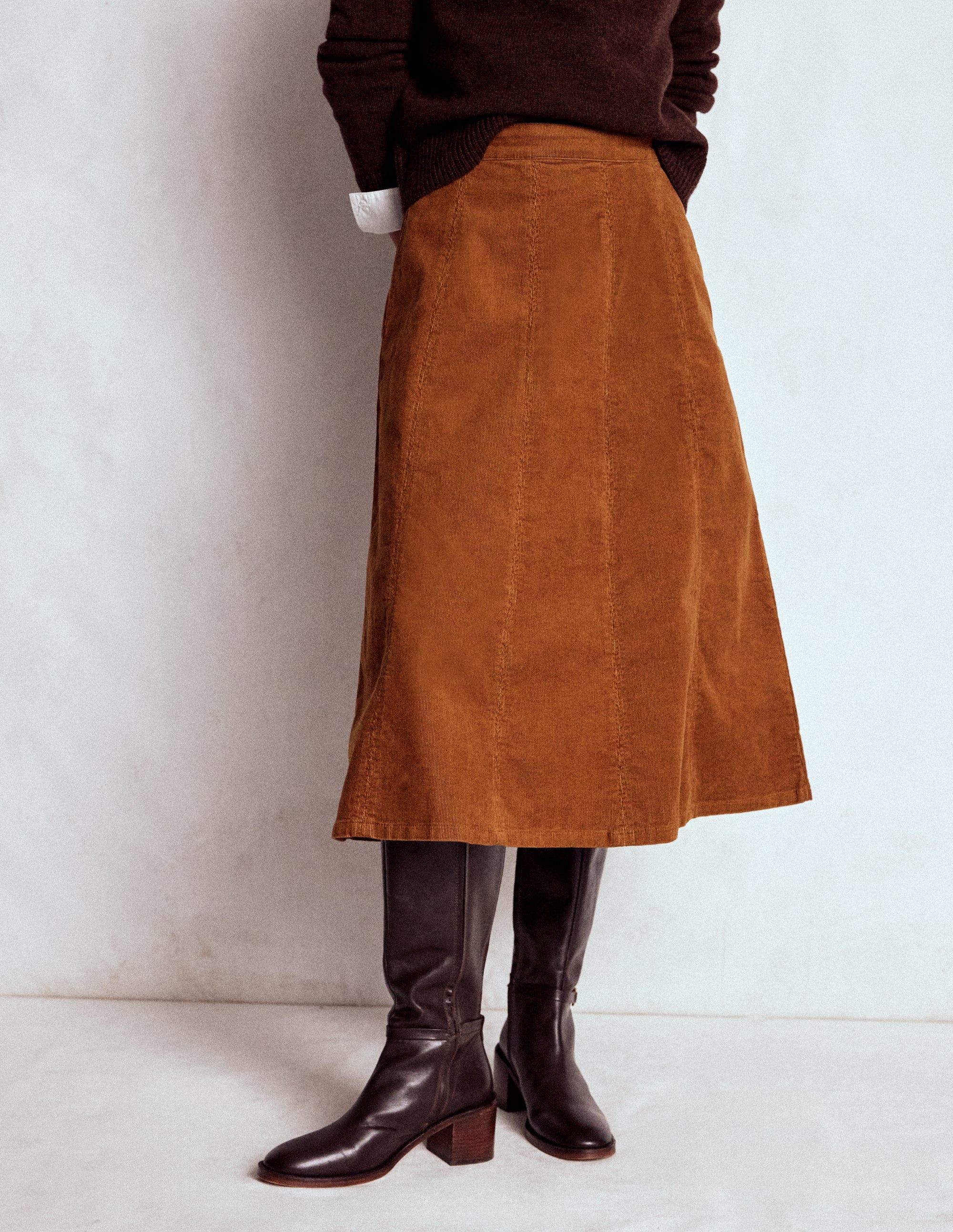 Joy Cord Midi Skirt-Ginger - Image 4