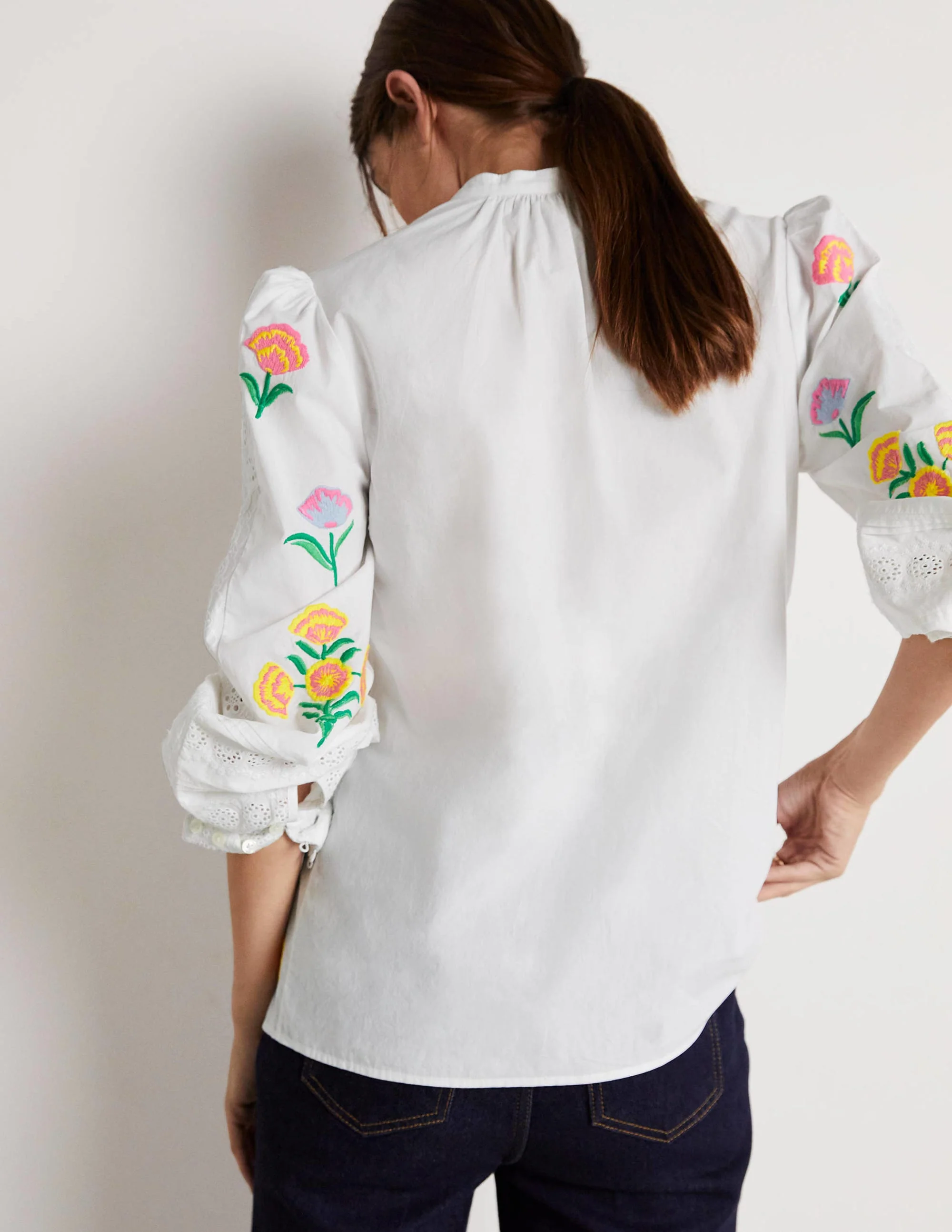 Julianne Embroidered Blouse-Ivory Embroidery - Image 9