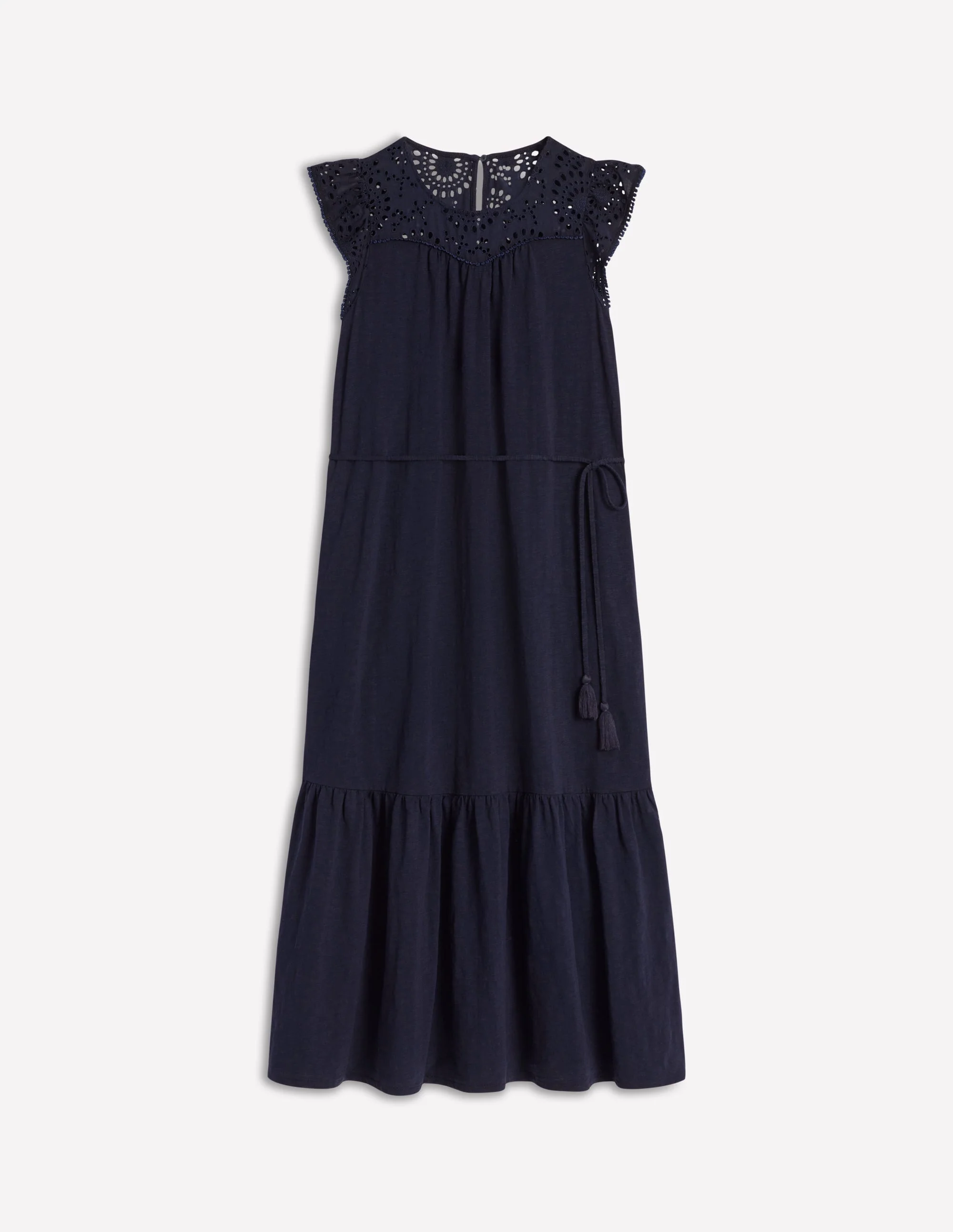 Juliet Broderie Midi Dress-Navy - Image 7