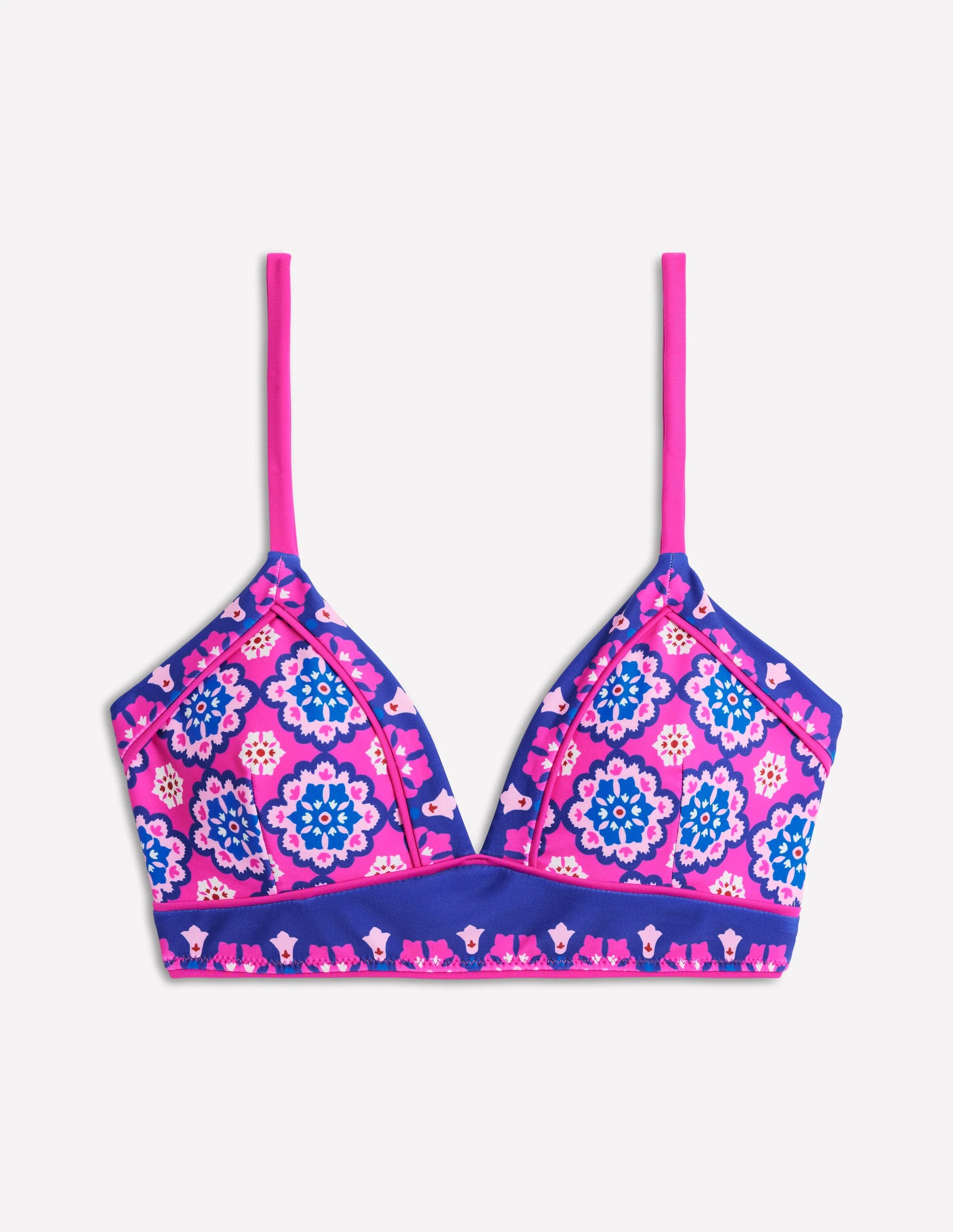 Kasos String V Neck Bikini Top-Cosmos Pink, Geo - Image 7