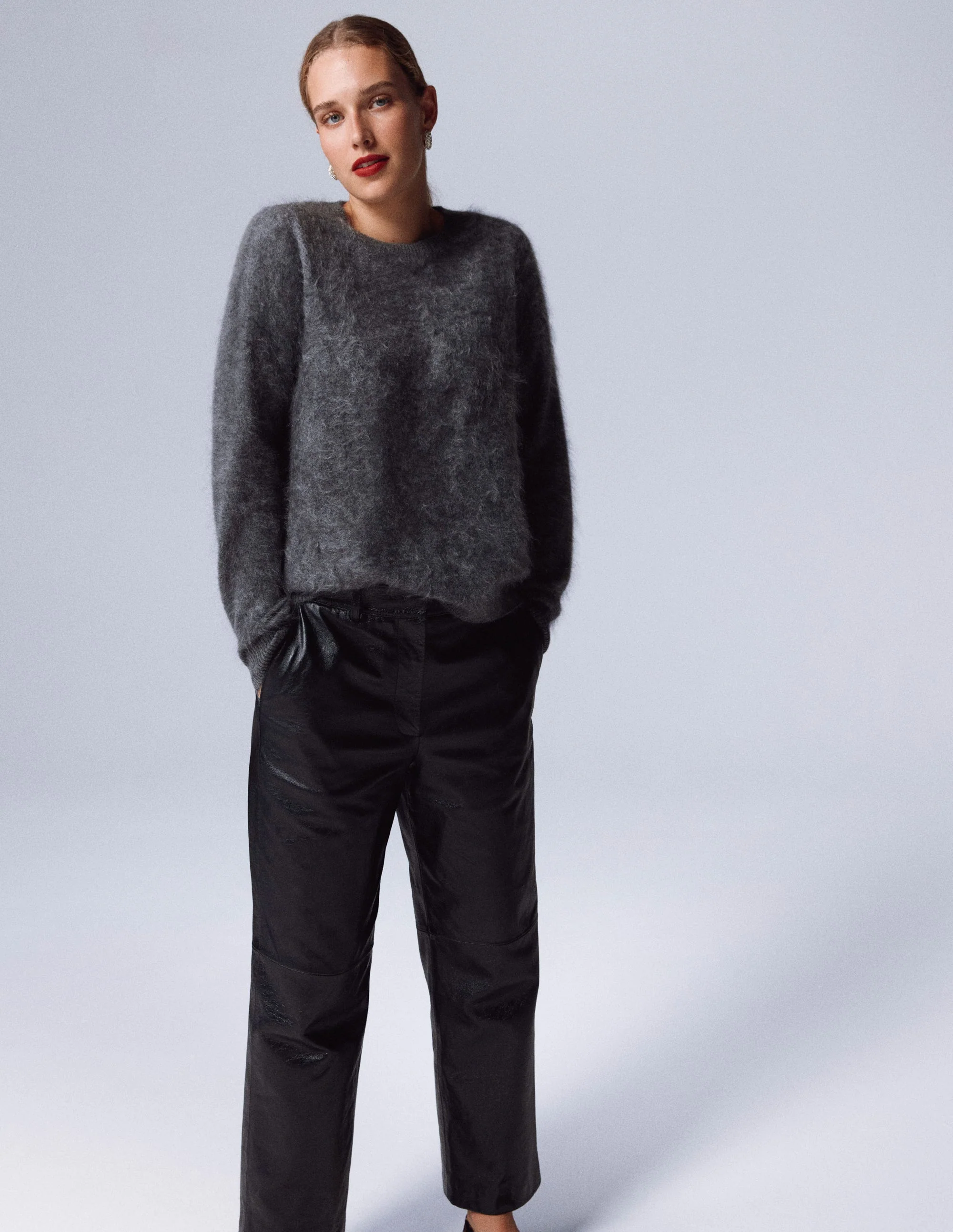 Kat Brushed Cashmere Jumper-Slate Grey - Image 5