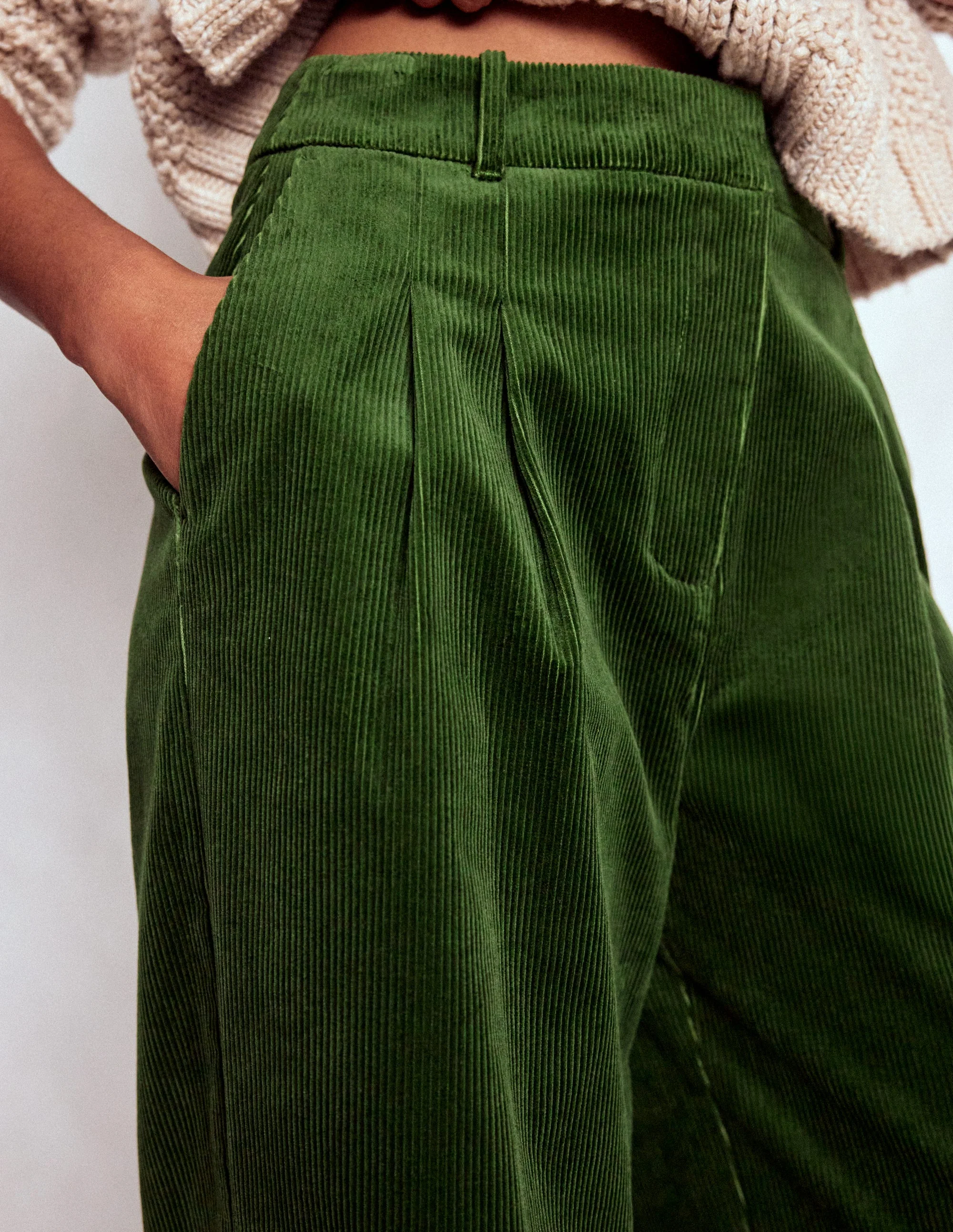 Kensington Cord Trousers-Green Fir - Image 2