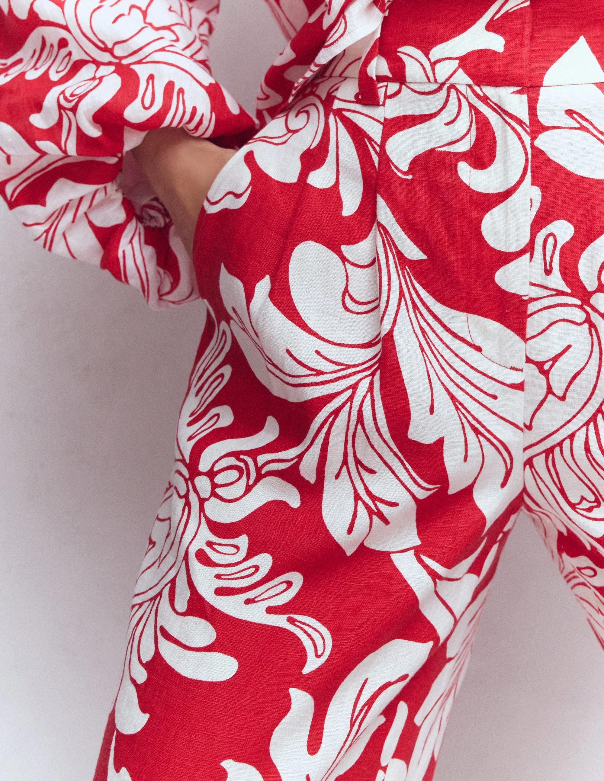 Kensington Linen Trousers-Botanical Flourish - Image 2