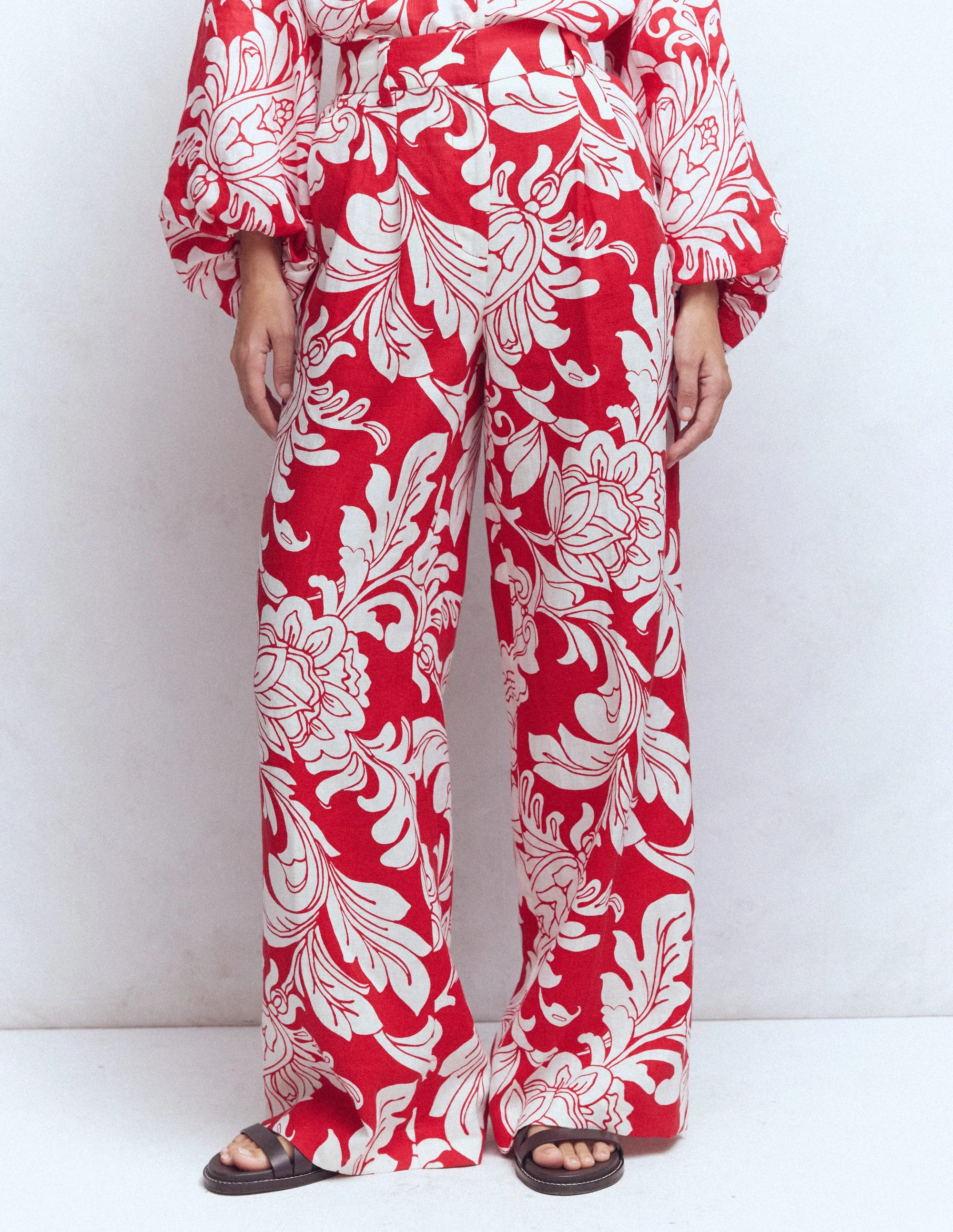 Kensington Linen Trousers-Botanical Flourish - Image 4