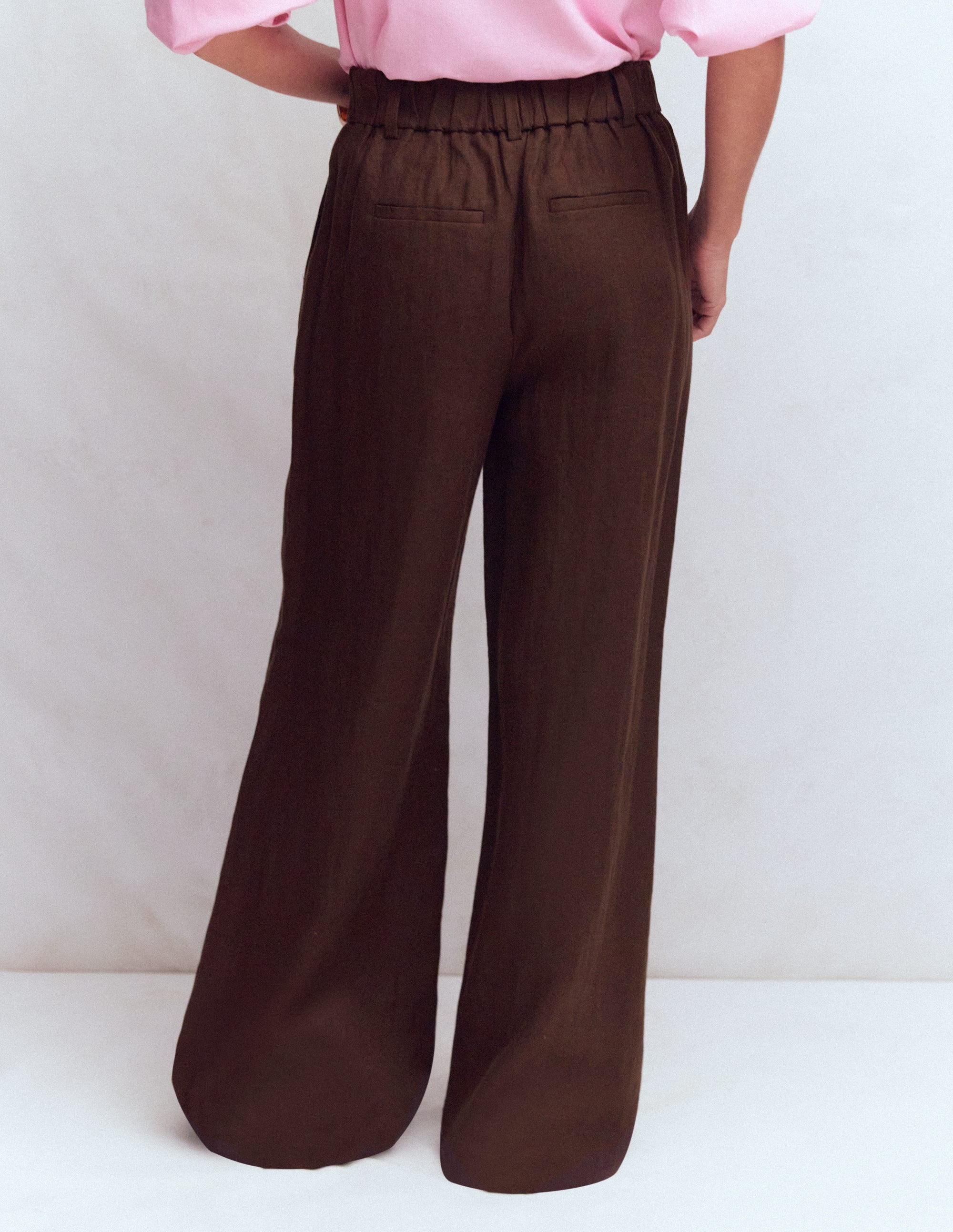 Kensington Linen Trousers-Espresso - Image 4