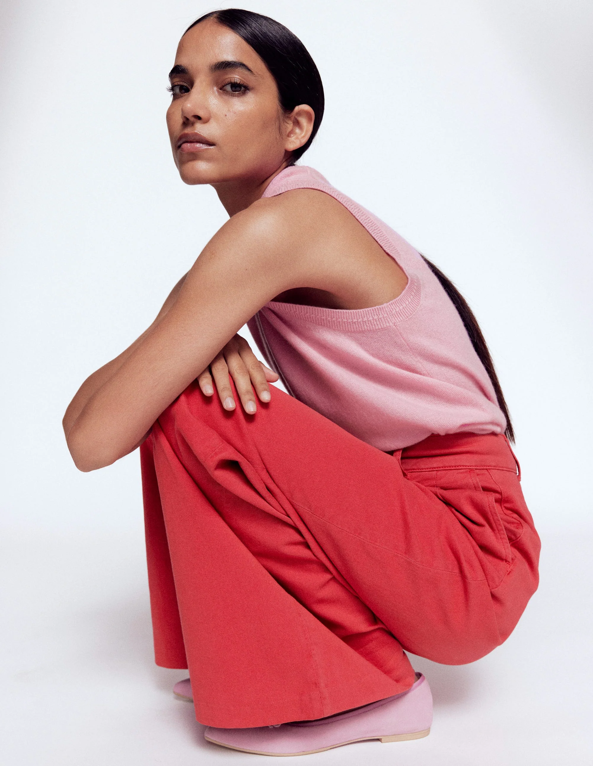 Kensington Wide Leg Trousers-Poppy Red - Image 5