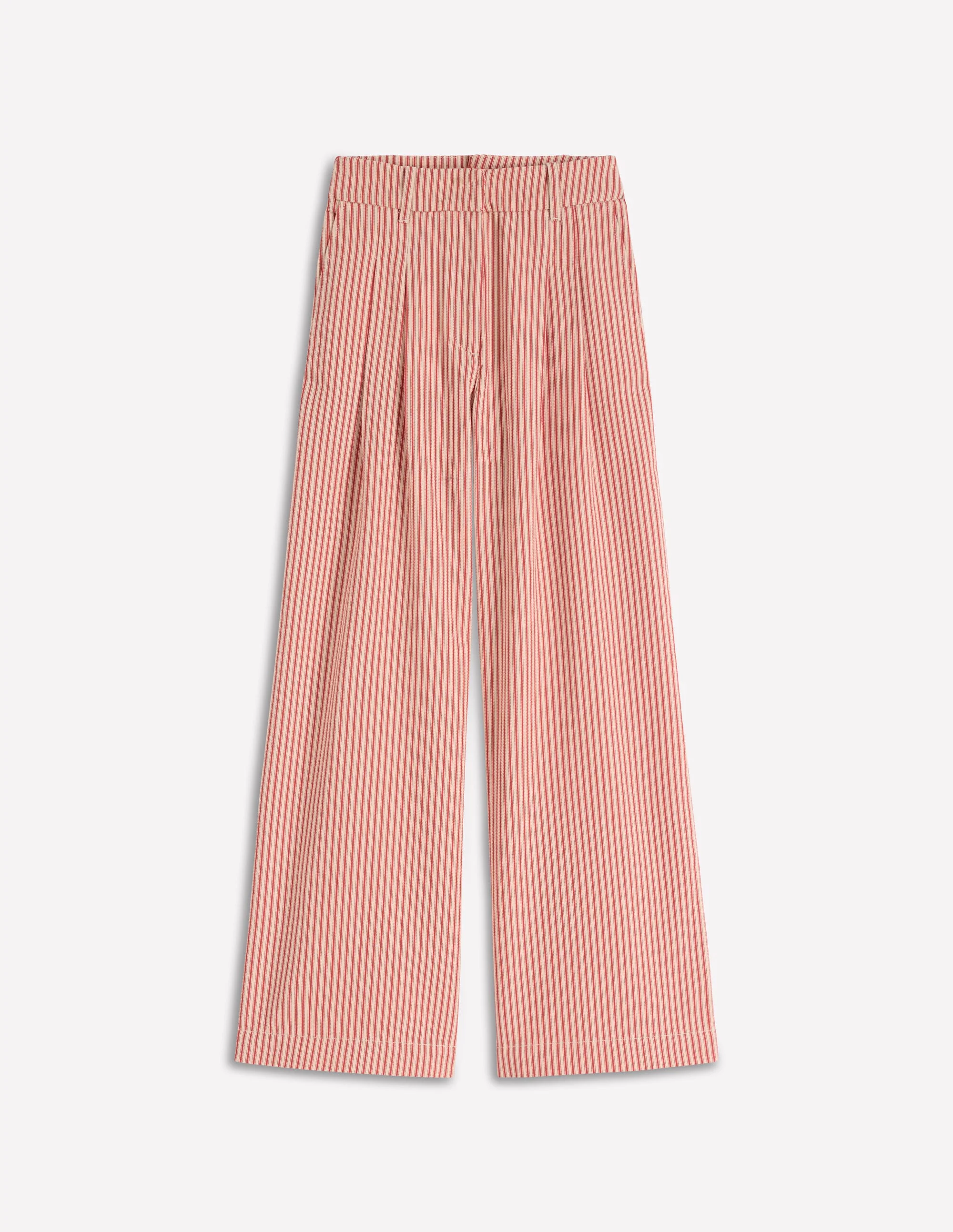 Kensington Wide Leg Trousers-Red Ticking Stripe - Image 6