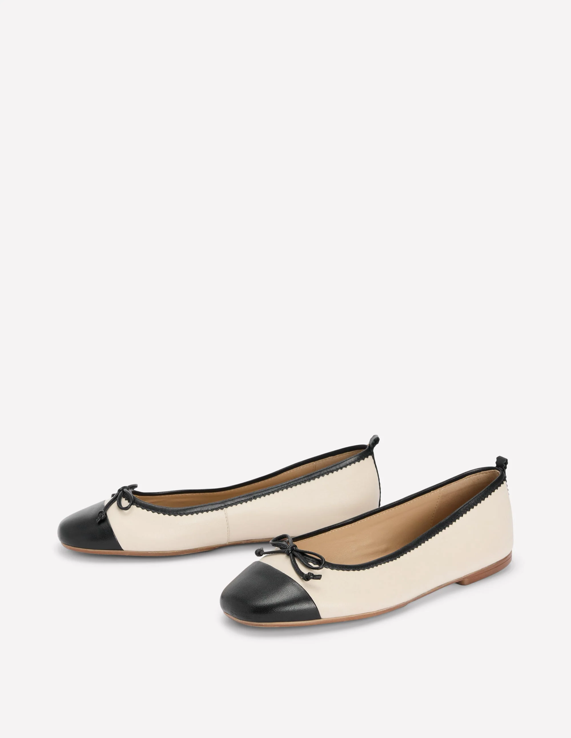 Kitty Flexi Sole Ballet Pumps-Ecru/Black - Image 3
