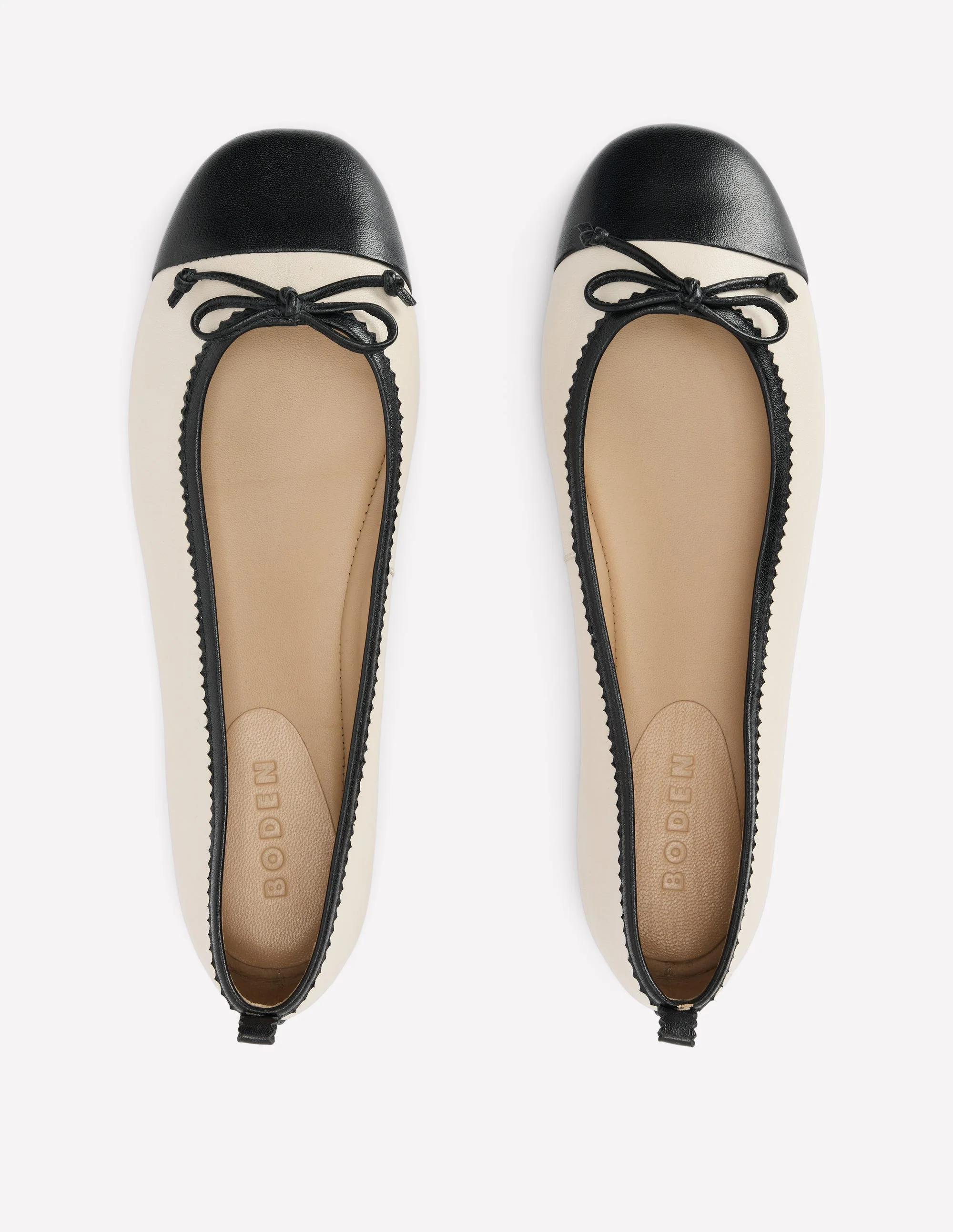 Kitty Flexi Sole Ballet Pumps-Ecru/Black - Image 5