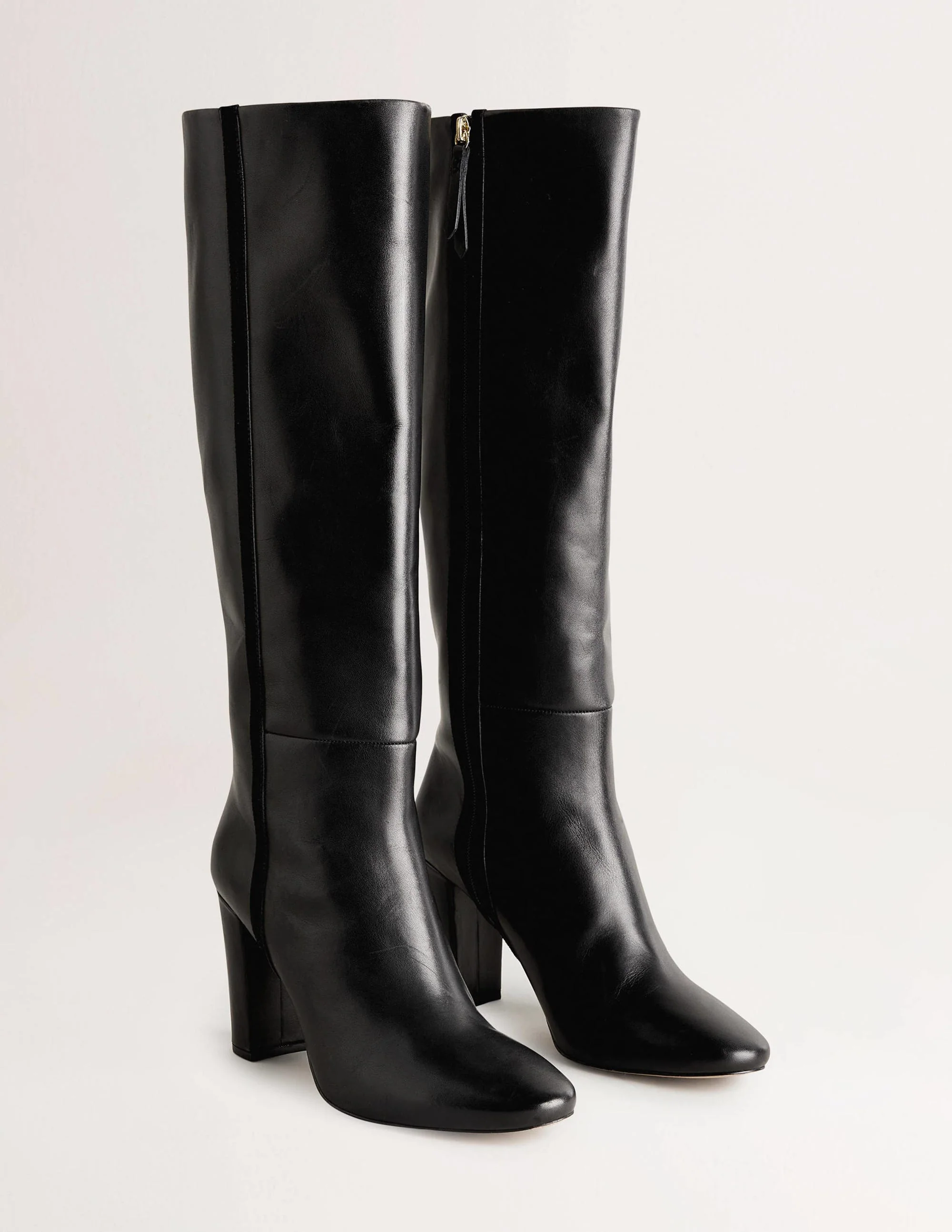 Knee High Leather Boots-Black - Image 2
