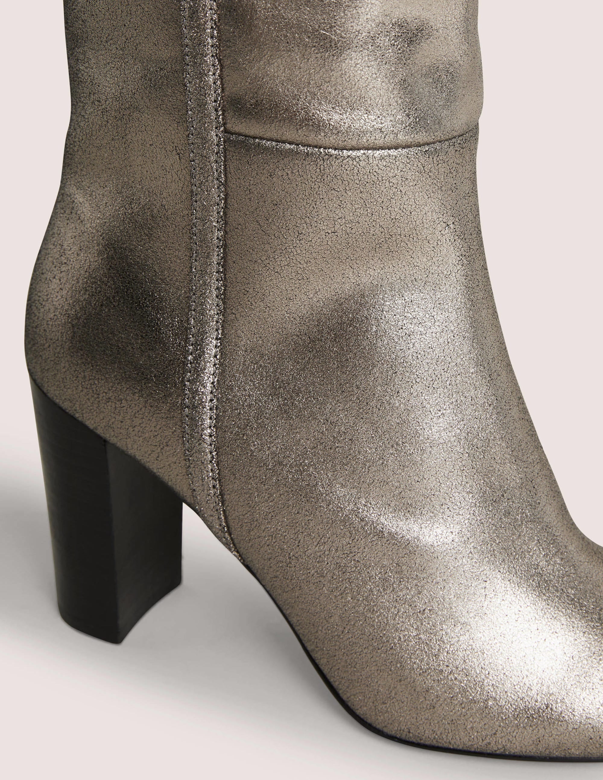 Knee High Leather Boots-Pewter - Image 3