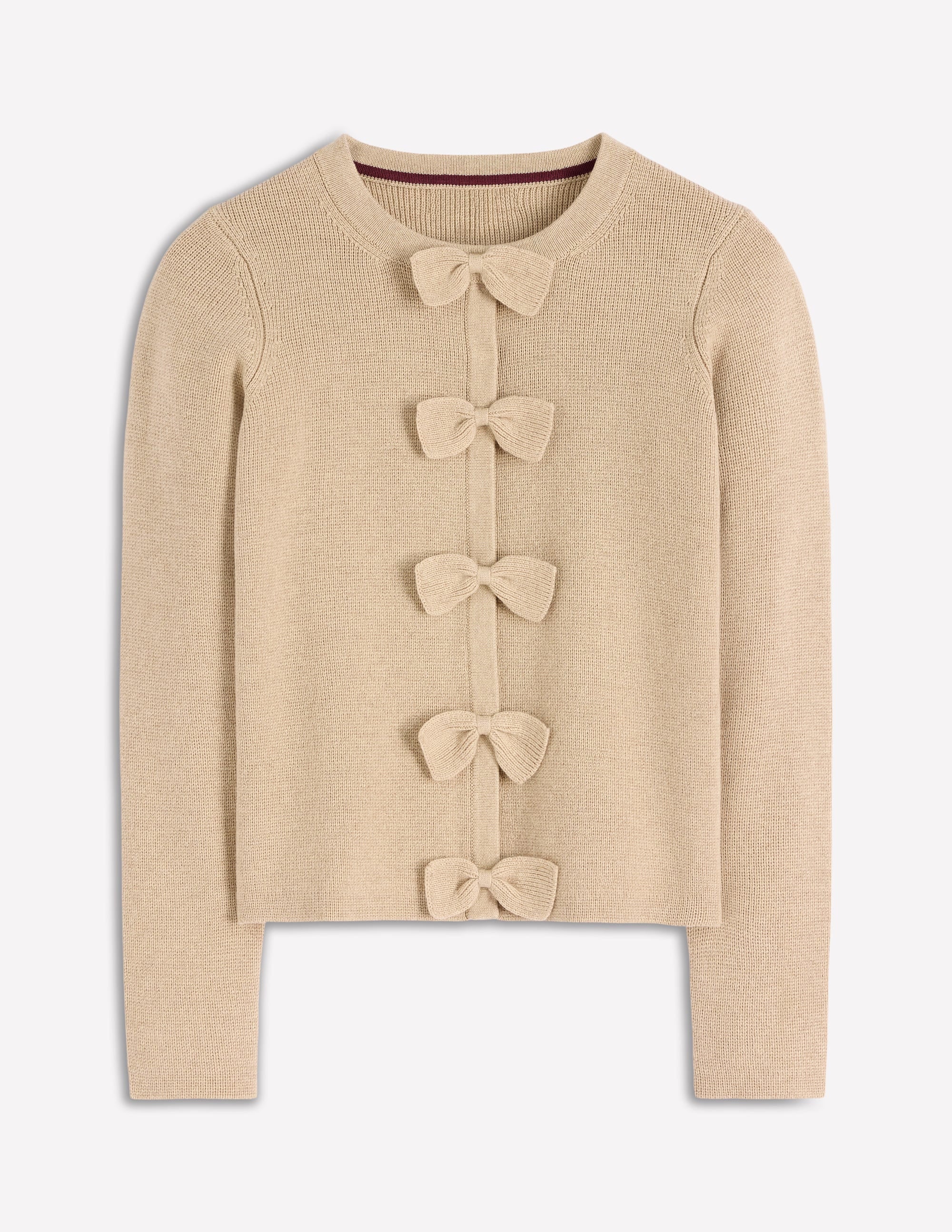 Knitted Bow Cardigan-Chinchilla Melange - Image 5