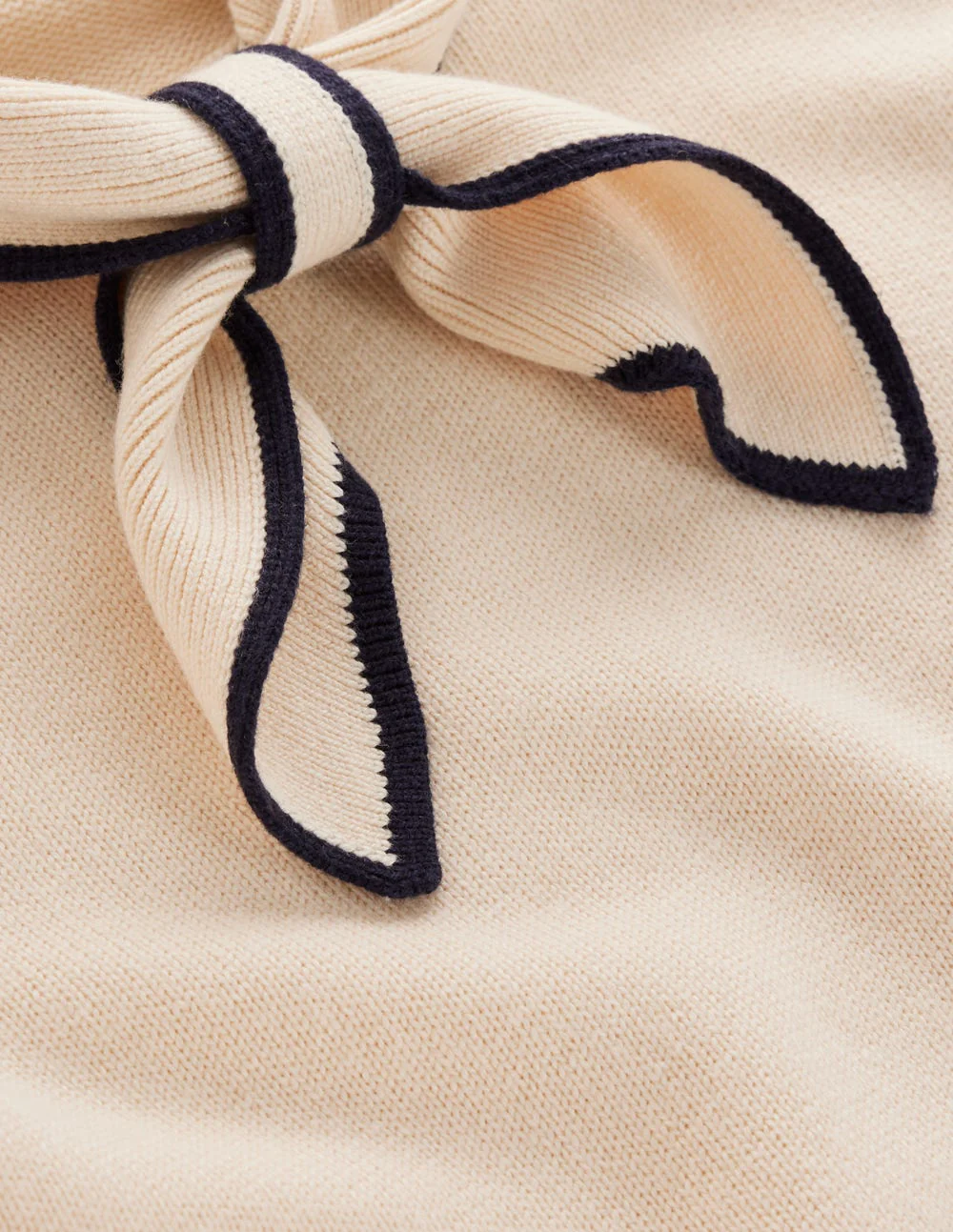 Knitted Bow Jumper-Warm Ivory - Image 7