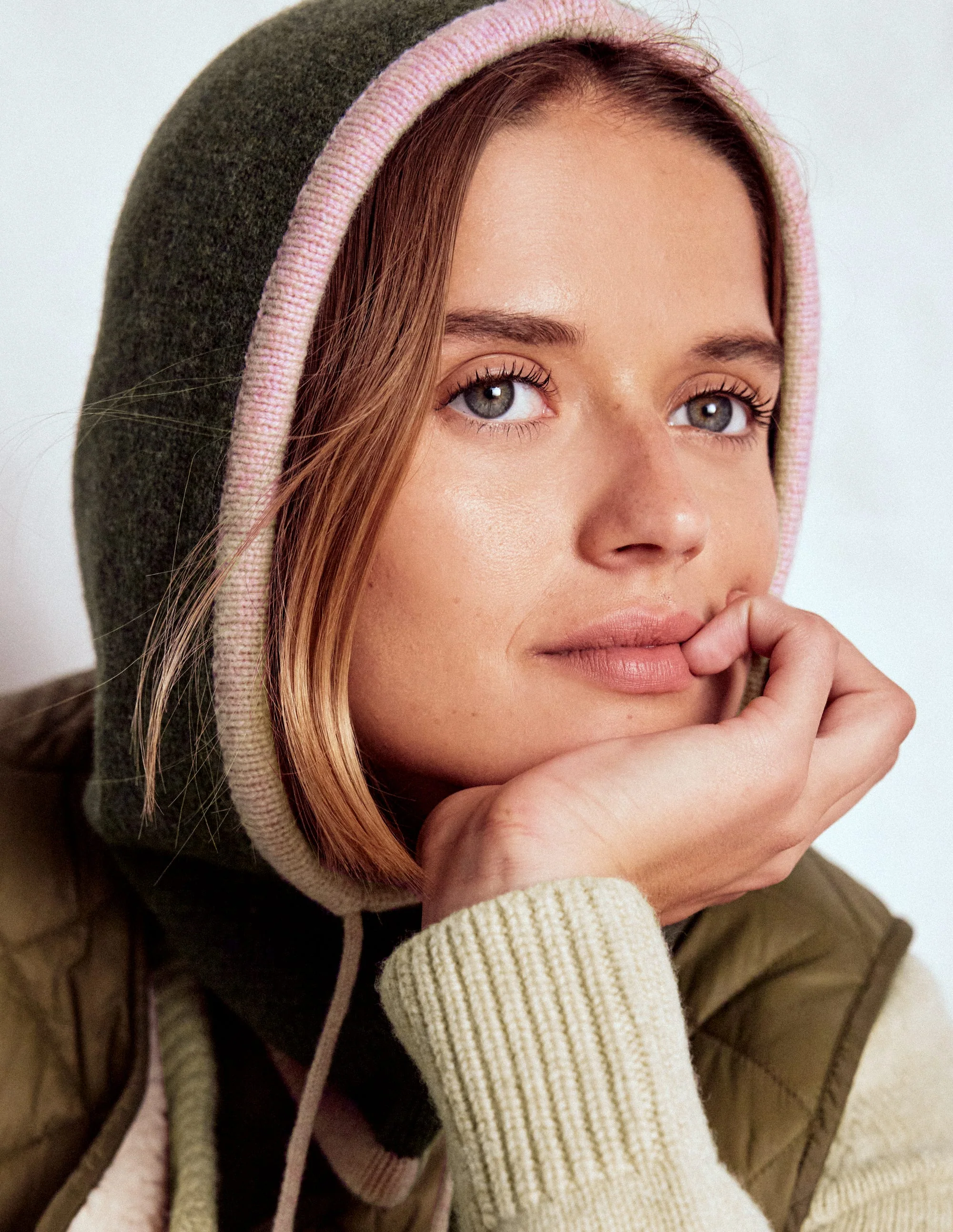 Knitted Hood-Deep Olive - Image 2