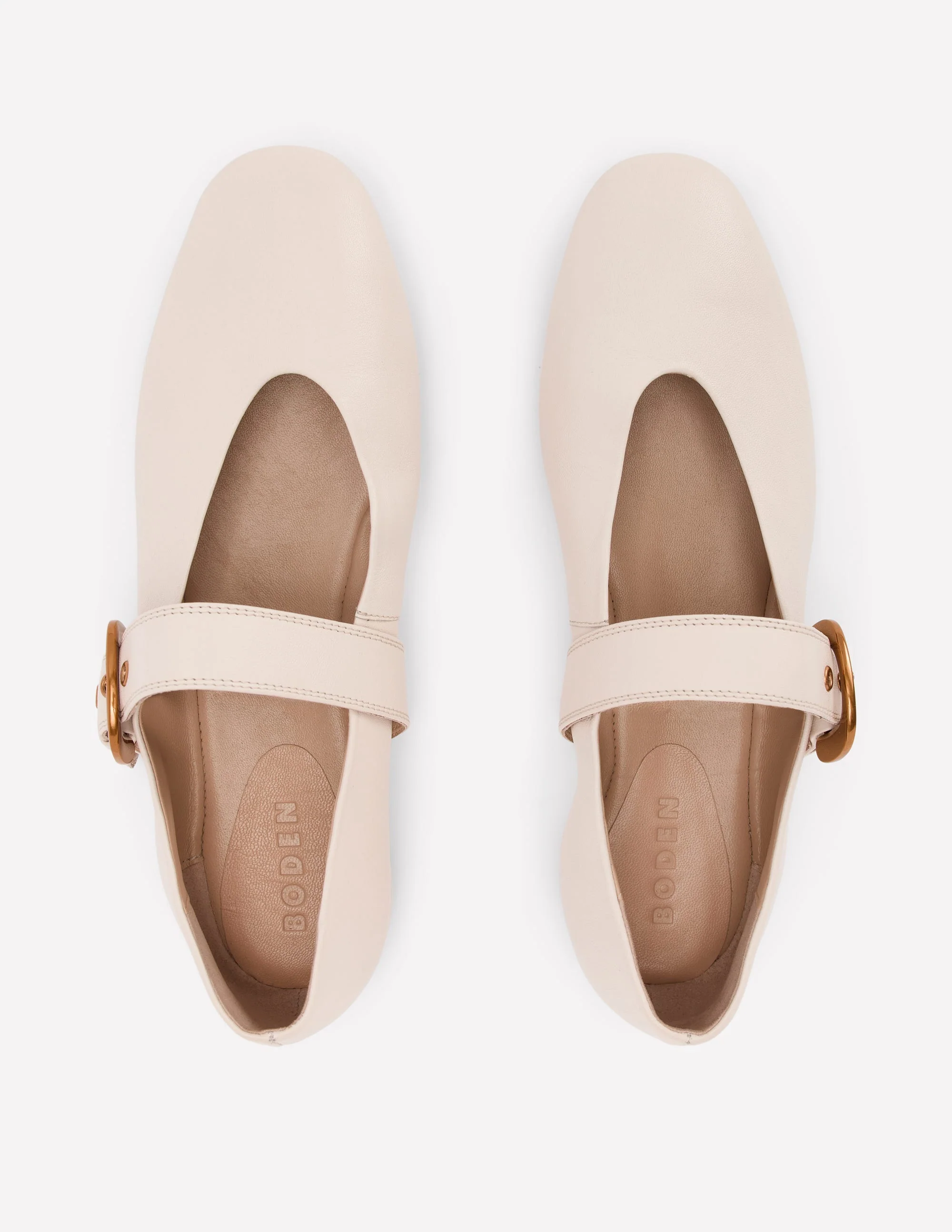 Kylie Flat Buckle Mary Janes-Ecru - Image 5