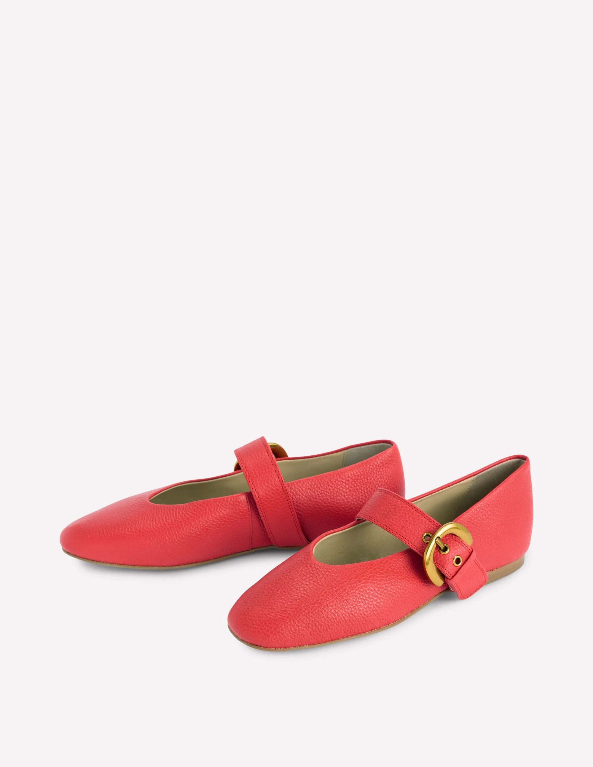 Kylie Flat Buckle Mary Janes-Post Box Red - Image 3