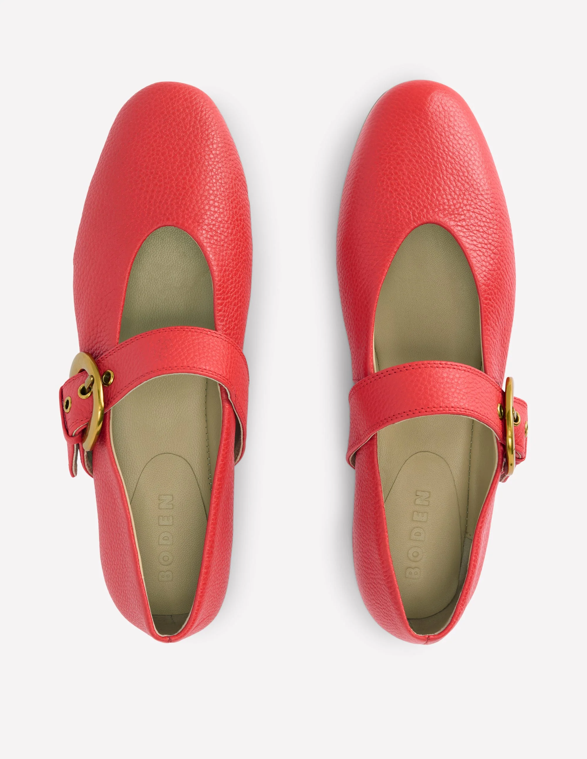 Kylie Flat Buckle Mary Janes-Post Box Red - Image 5