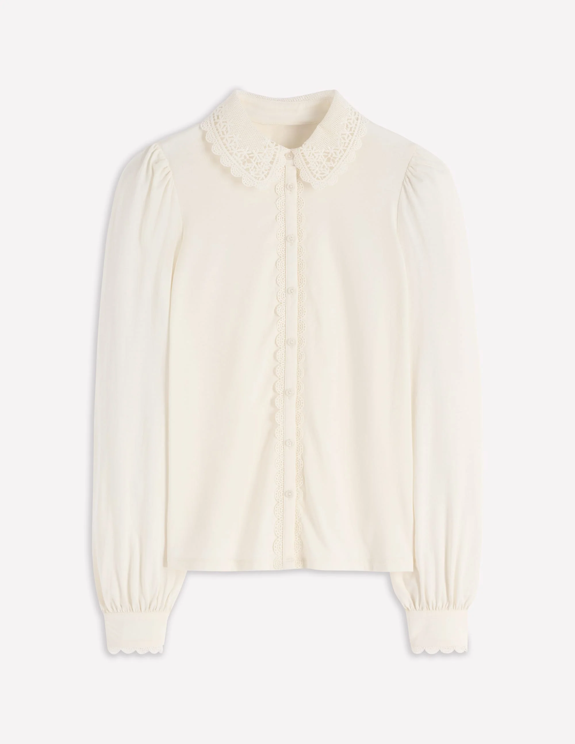 Lace Collar Blouse-Ivory - Image 5