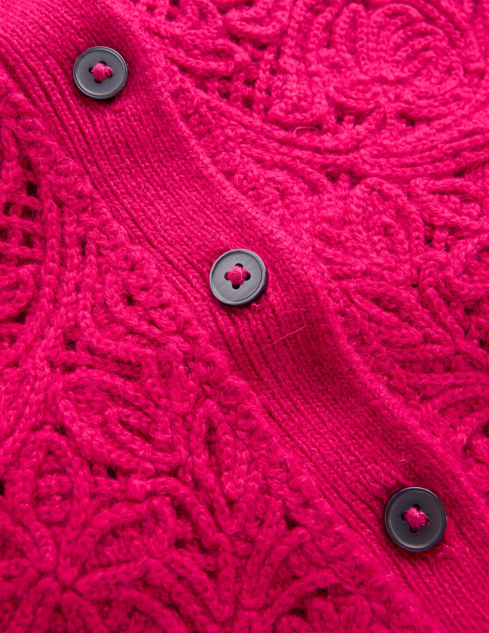 Lace Insert Knitted Midi Dress-Vibrant Pink - Image 7
