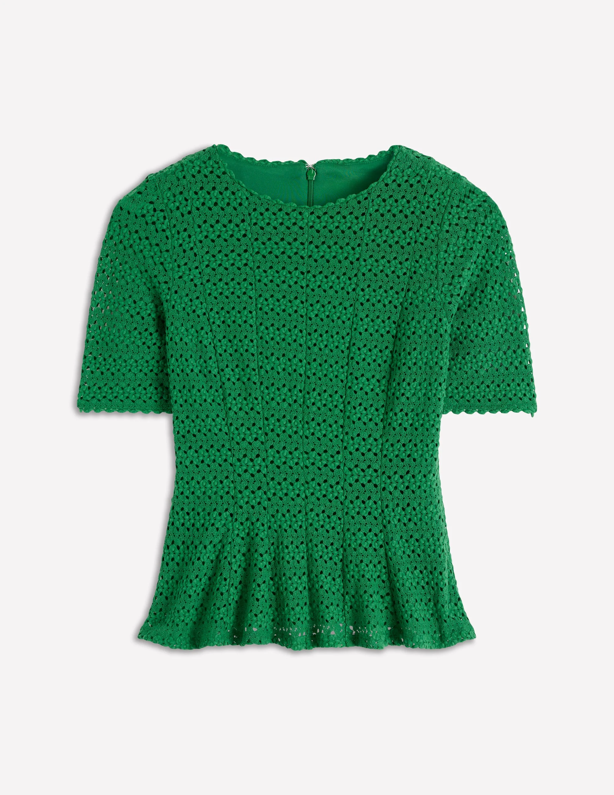 Lace Peplum Top-Verdant Green - Image 4