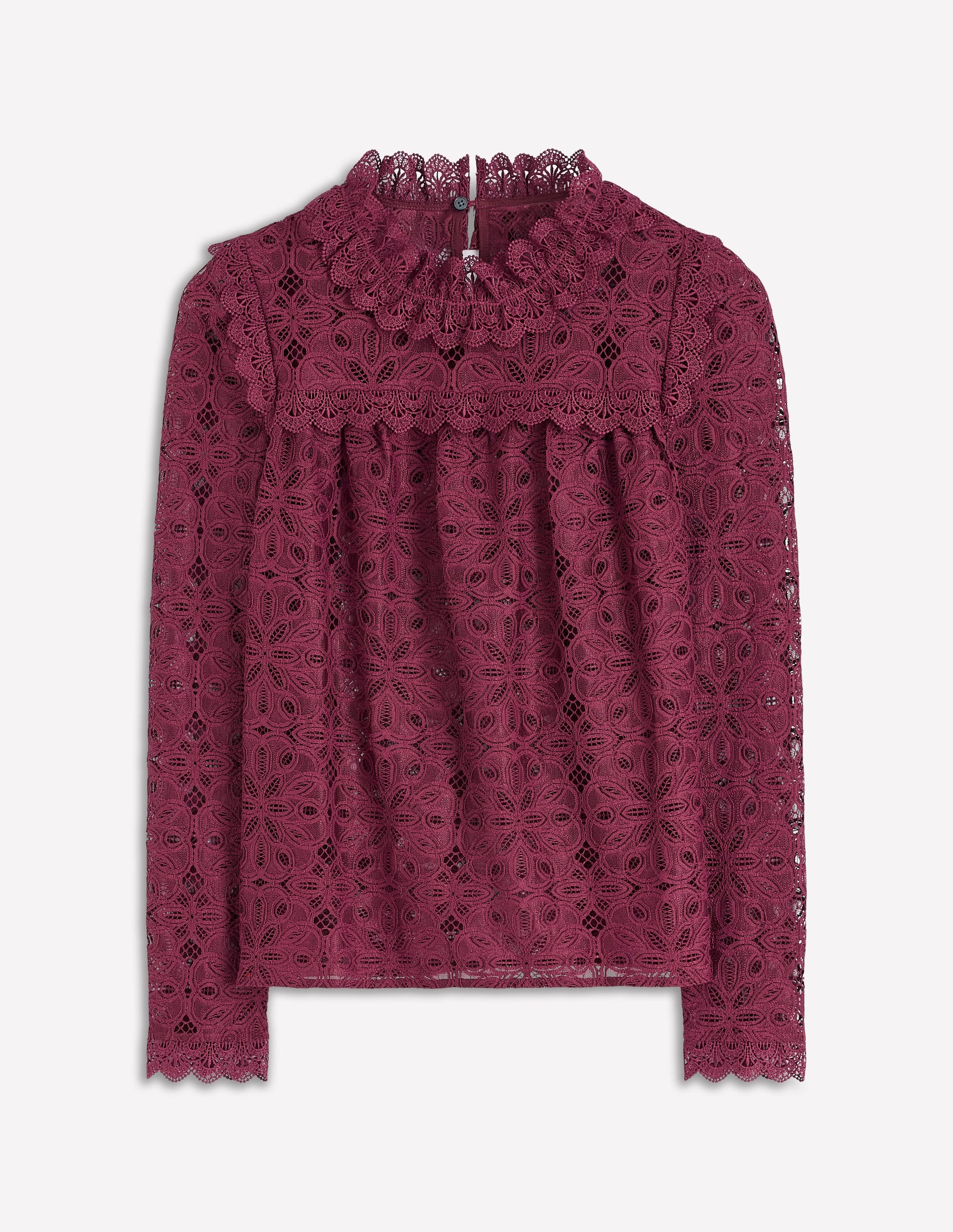 Lace Trim Detail Top-Deep Wisteria - Image 5