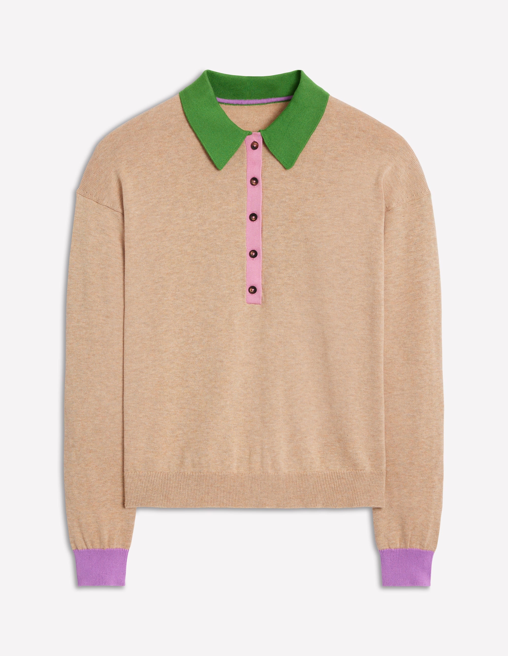 Lara Cotton Henley Jumper-Chinchilla Melange - Image 5