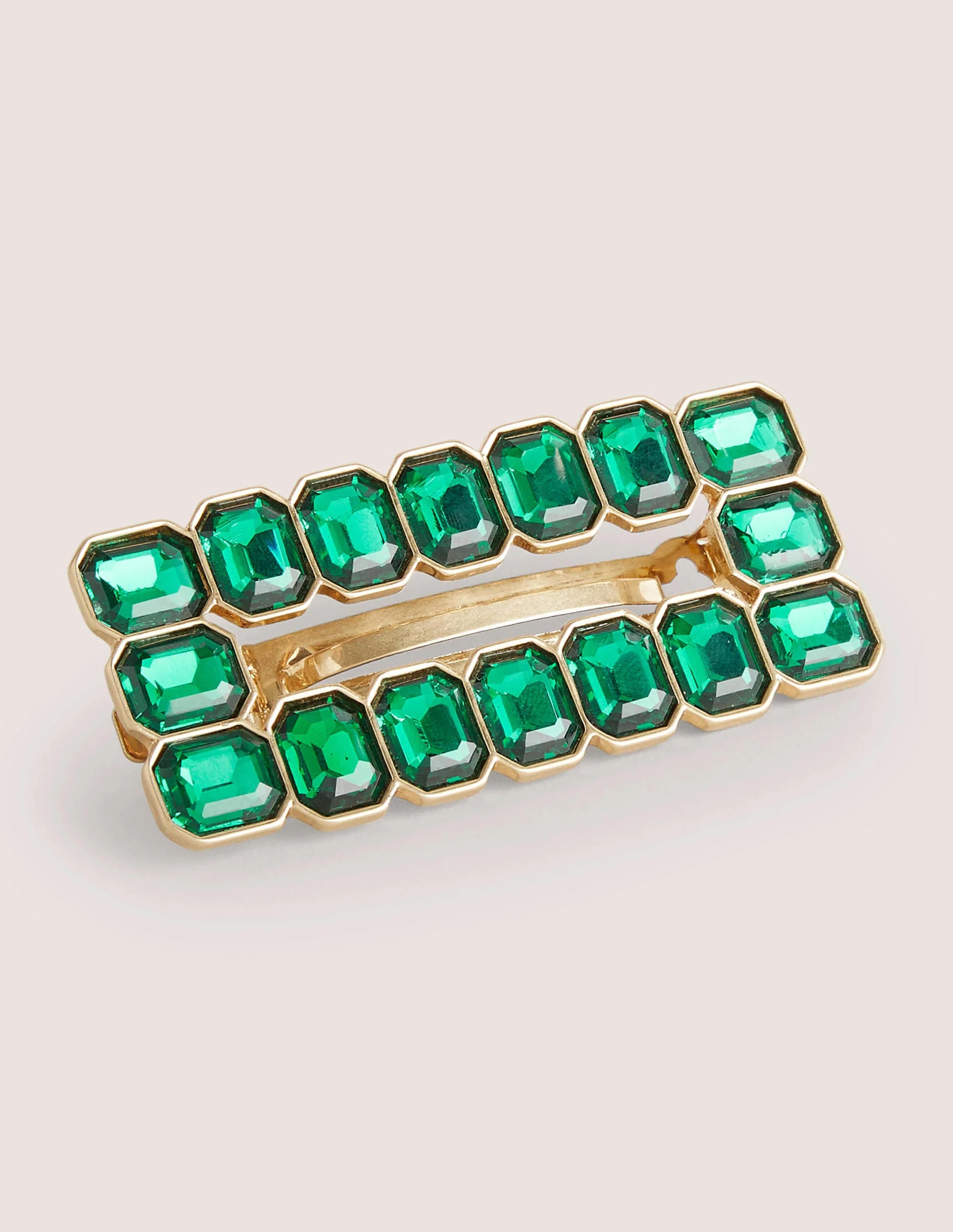 Large Jewel Hair Slide-Green