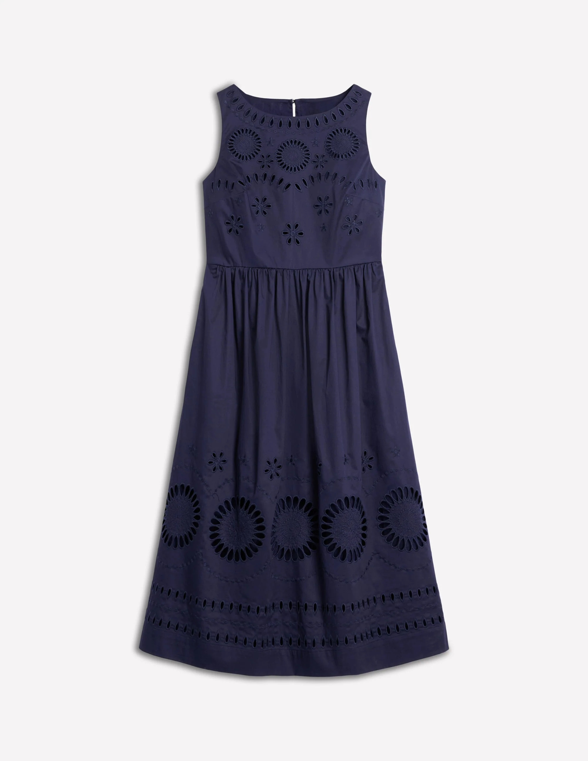 Lauren Broderie Midi Dress-Navy - Image 5