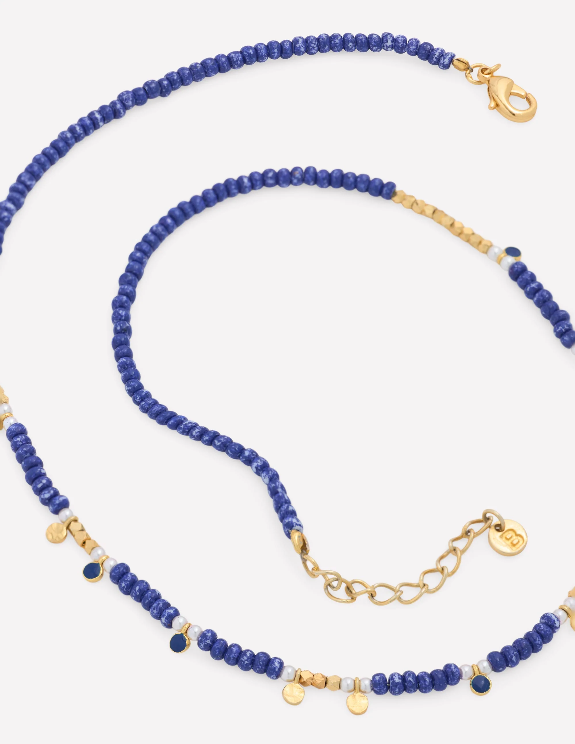 Layering Bead Necklace-Bright Blue - Image 3