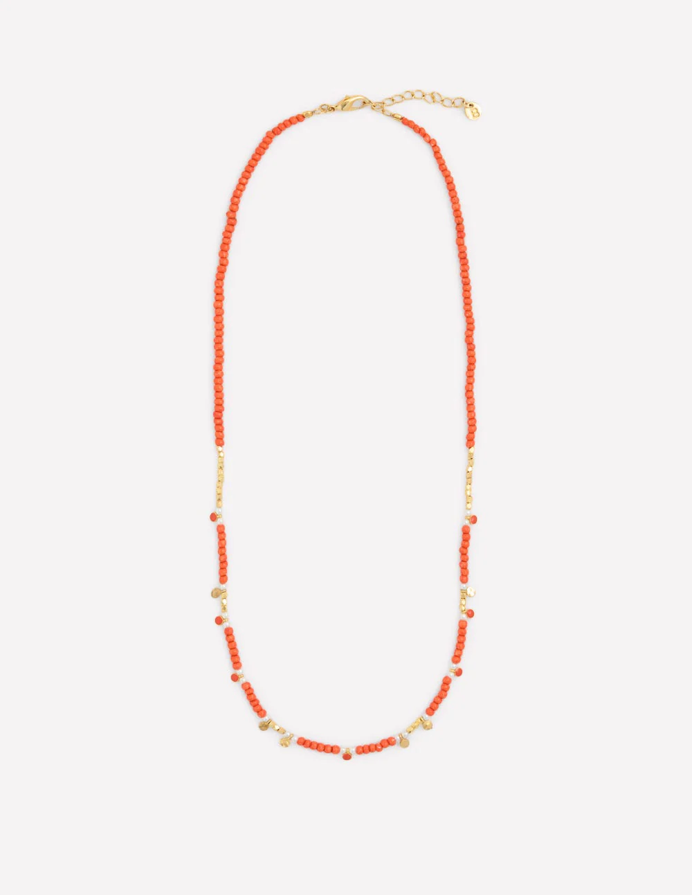 Layering Bead Necklace-Gladioli Orange