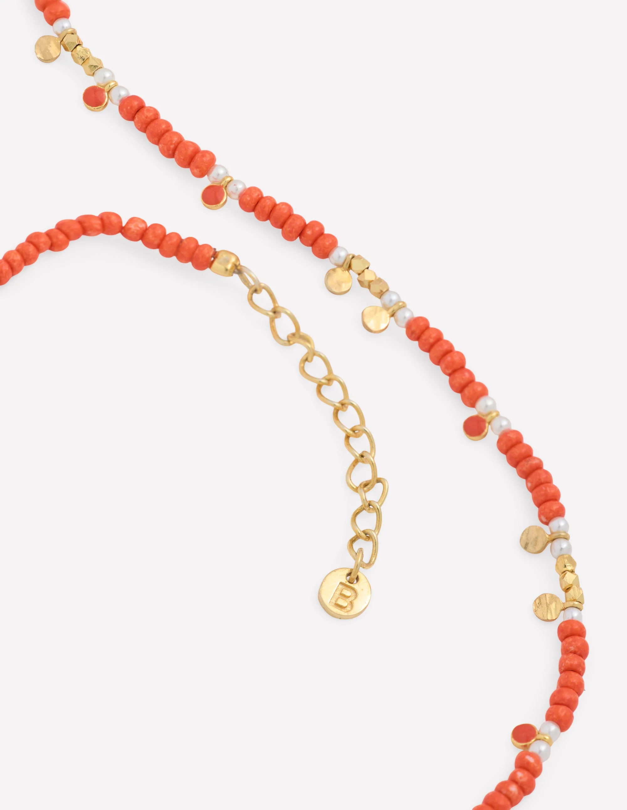 Layering Bead Necklace-Gladioli Orange - Image 3