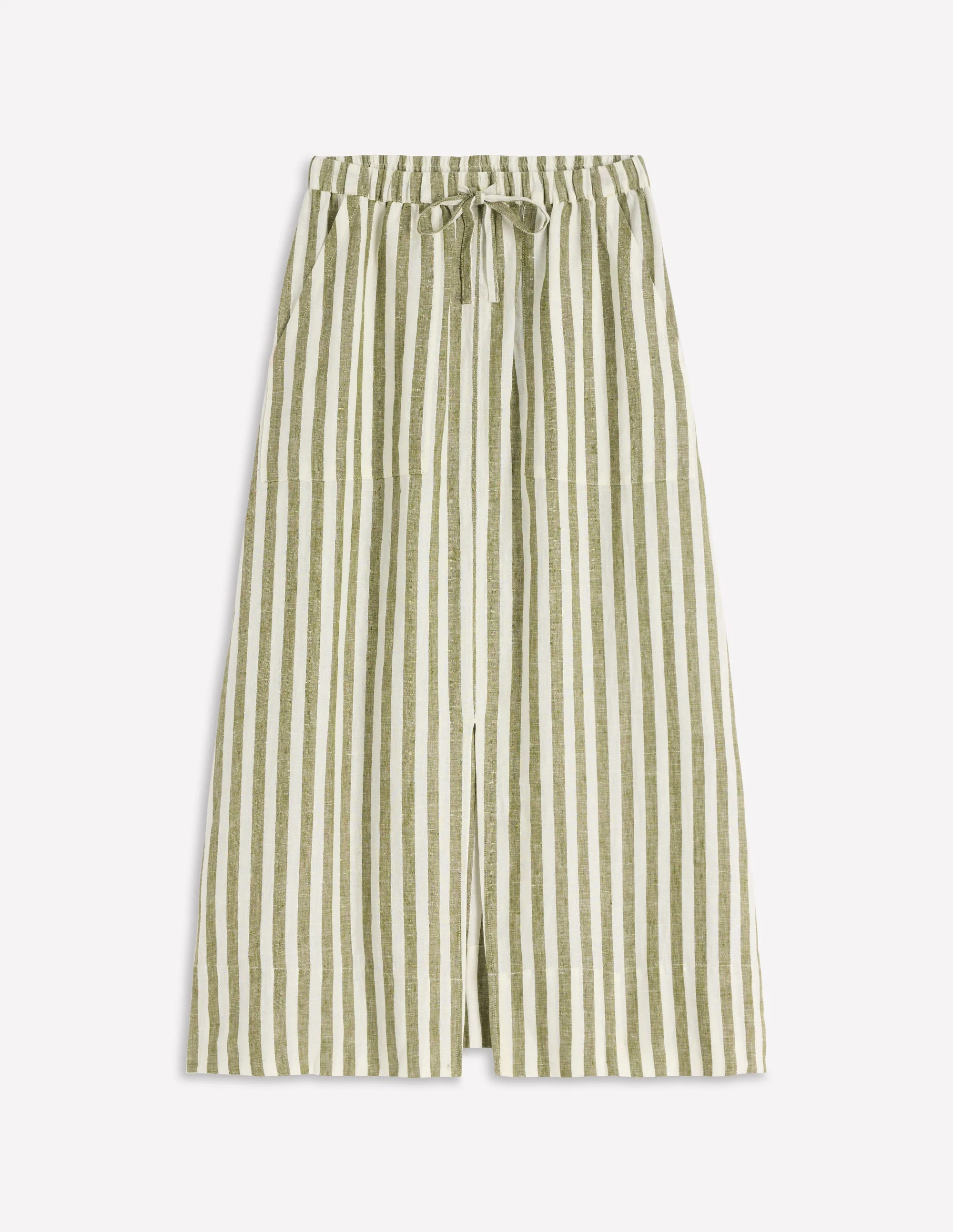 Layla Linen Skirt-Green Stripe - Image 6