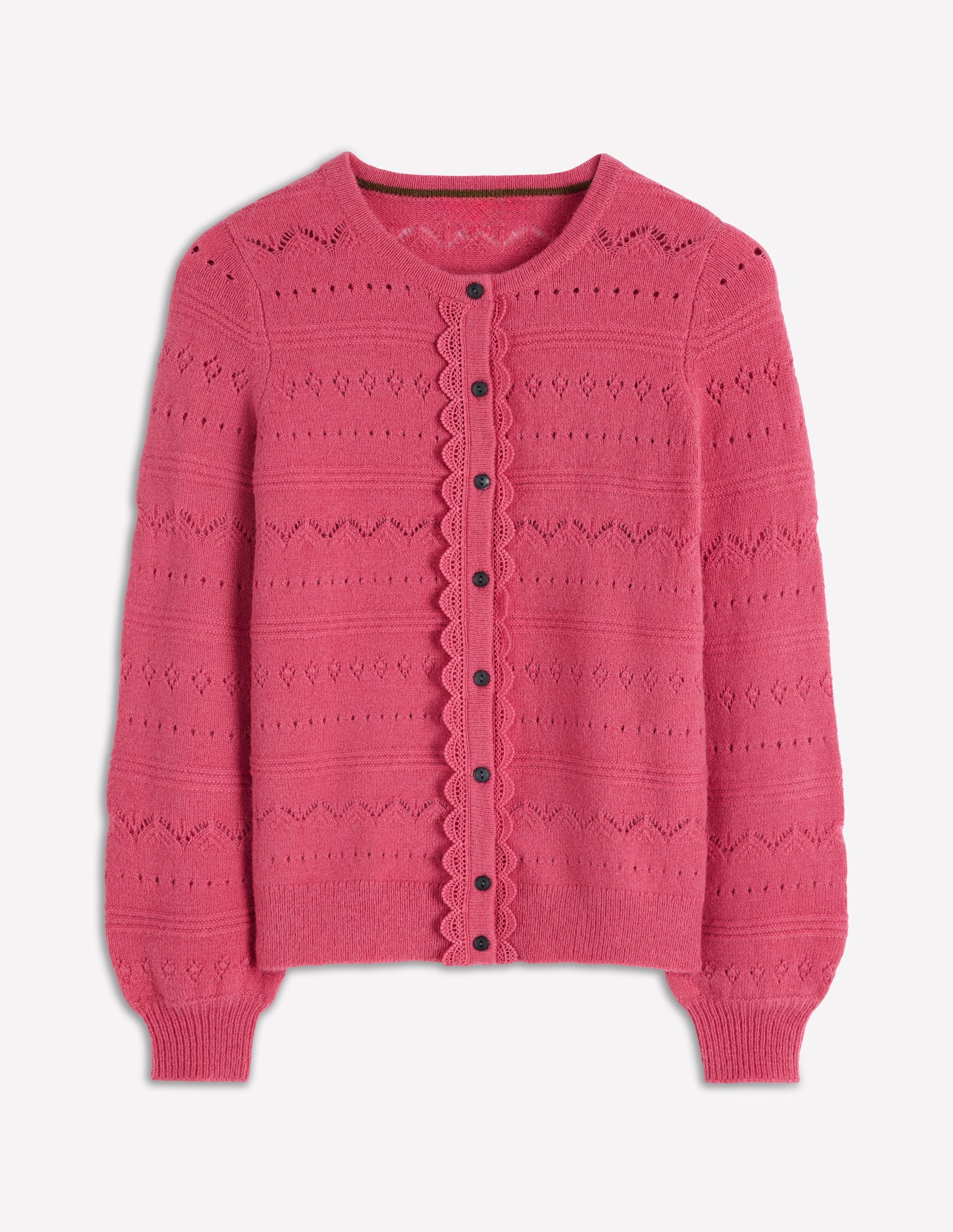 Leticia Lace Trim Cardigan-Rose Pink - Image 6