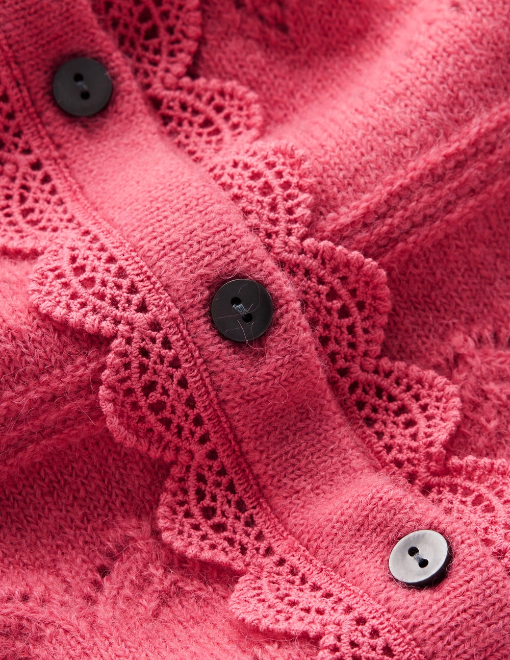 Leticia Lace Trim Cardigan-Rose Pink - Image 7