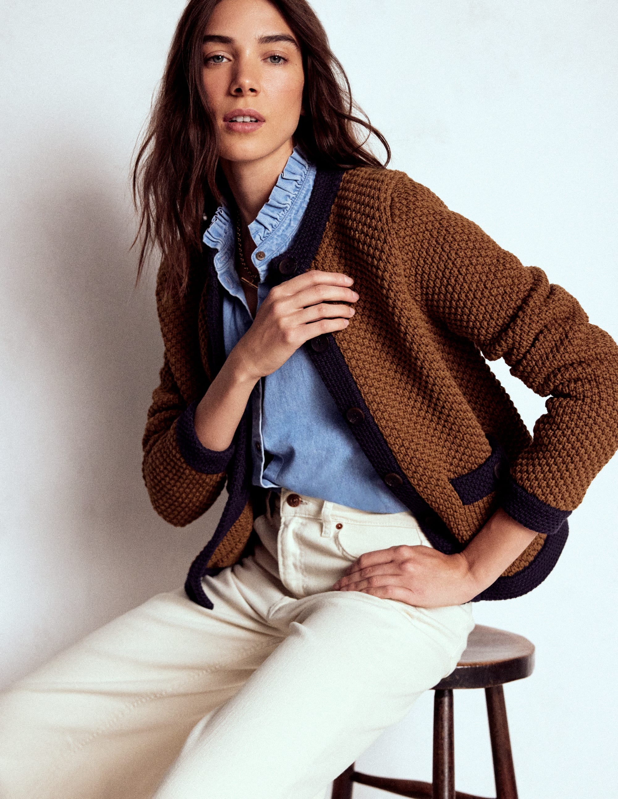 Libby Knitted Jacket-Camel - Image 4