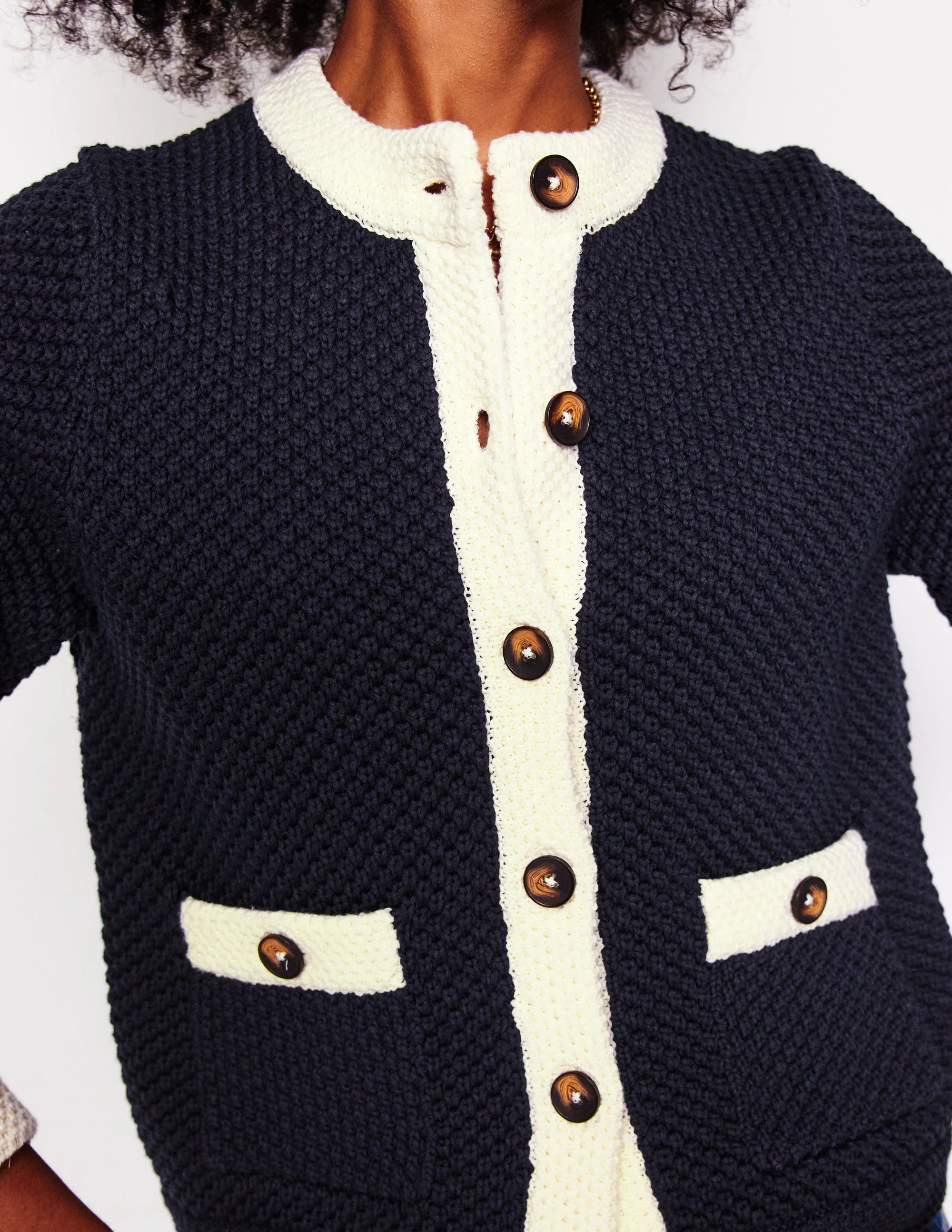 Libby Knitted Jacket-Navy - Image 3
