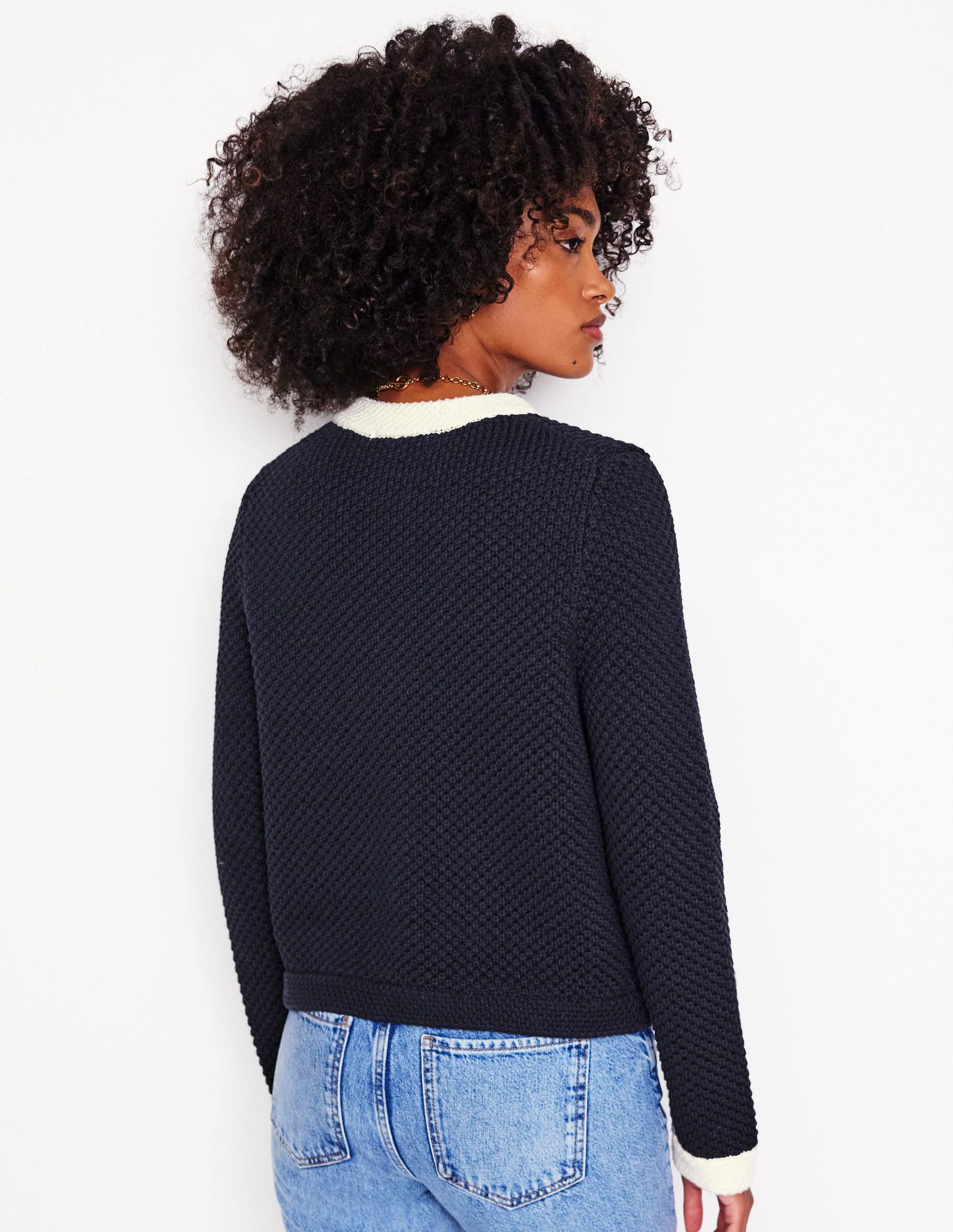 Libby Knitted Jacket-Navy - Image 4