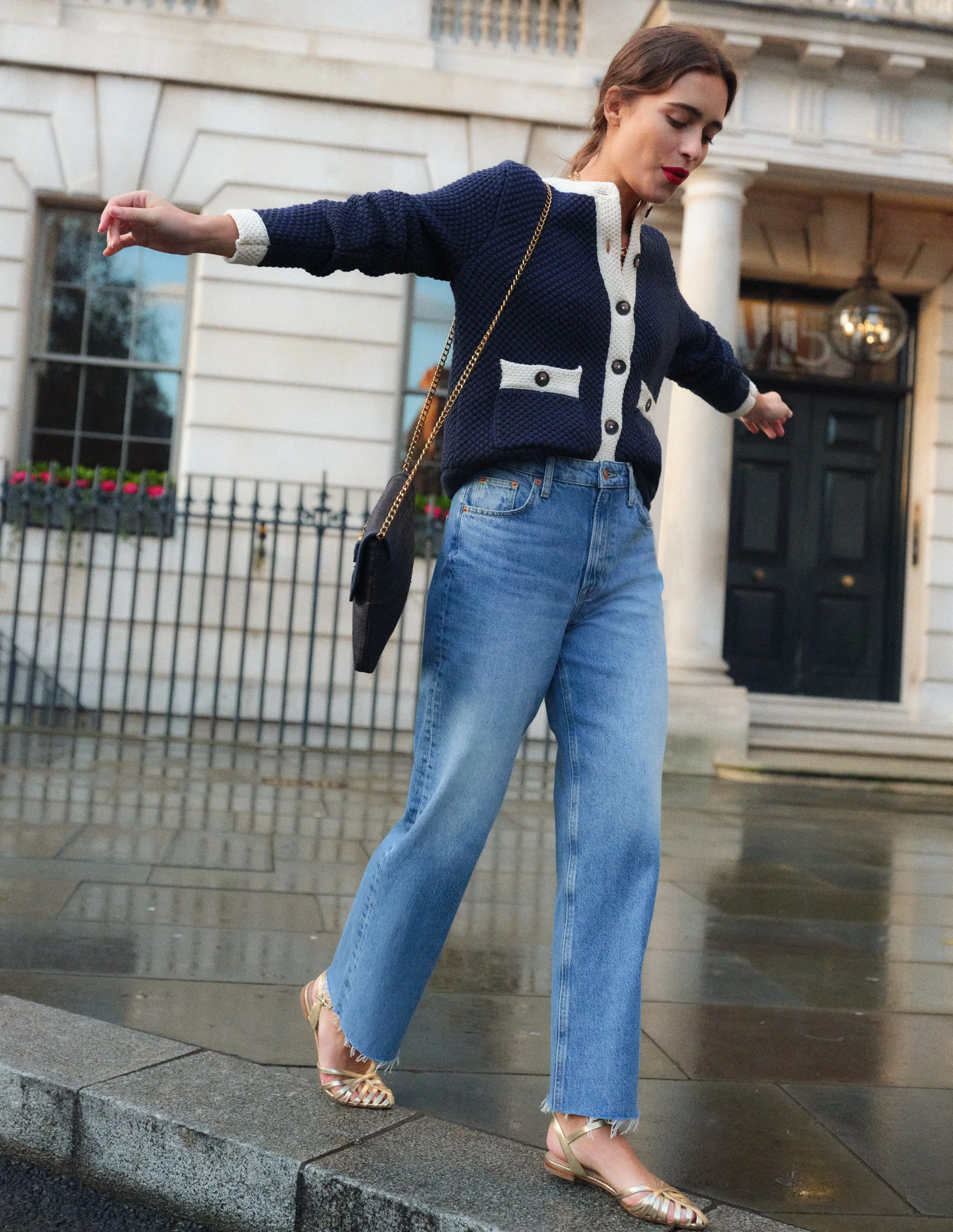 Libby Knitted Jacket-Navy - Image 9