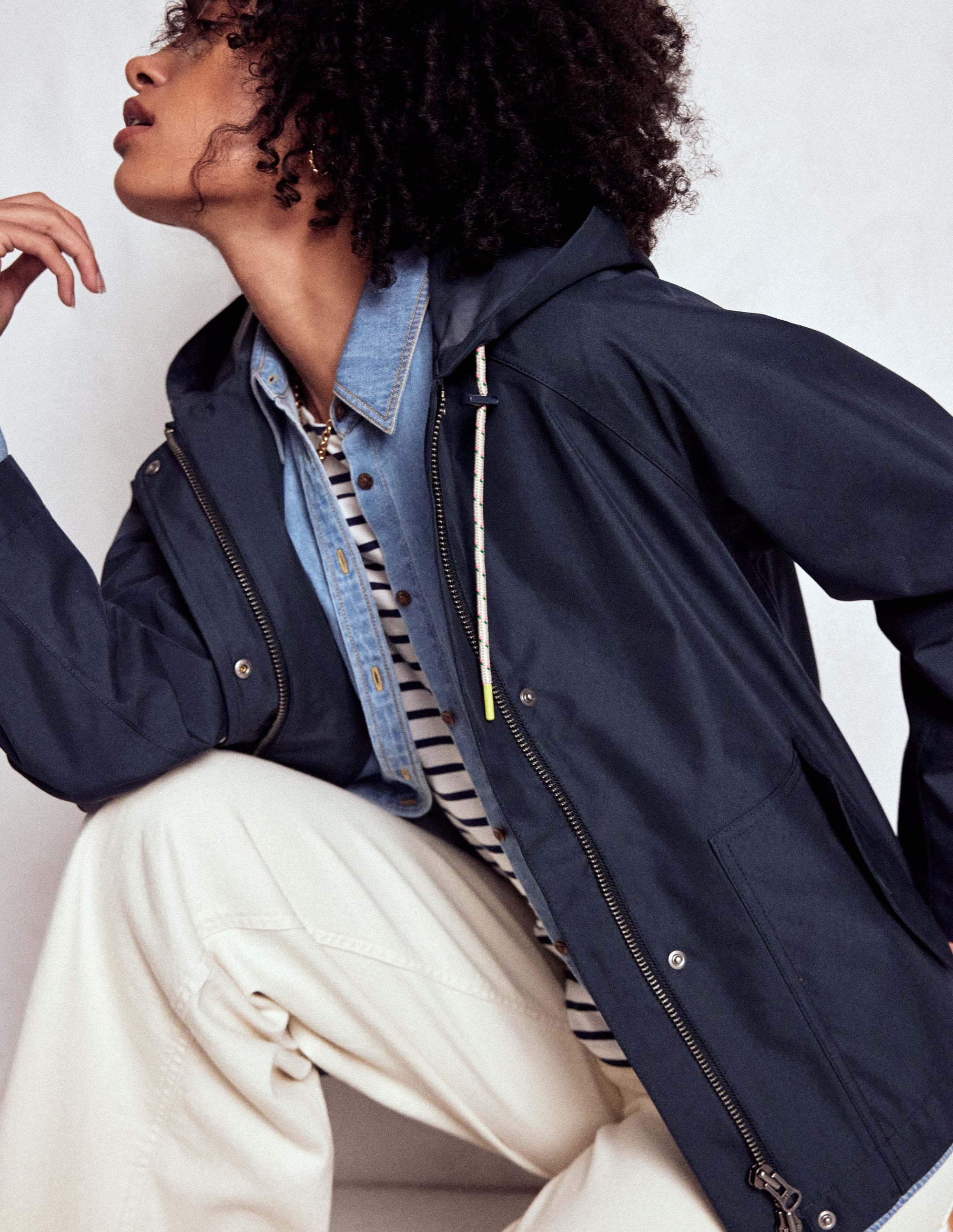 Lightweight Rain Mac-Navy
