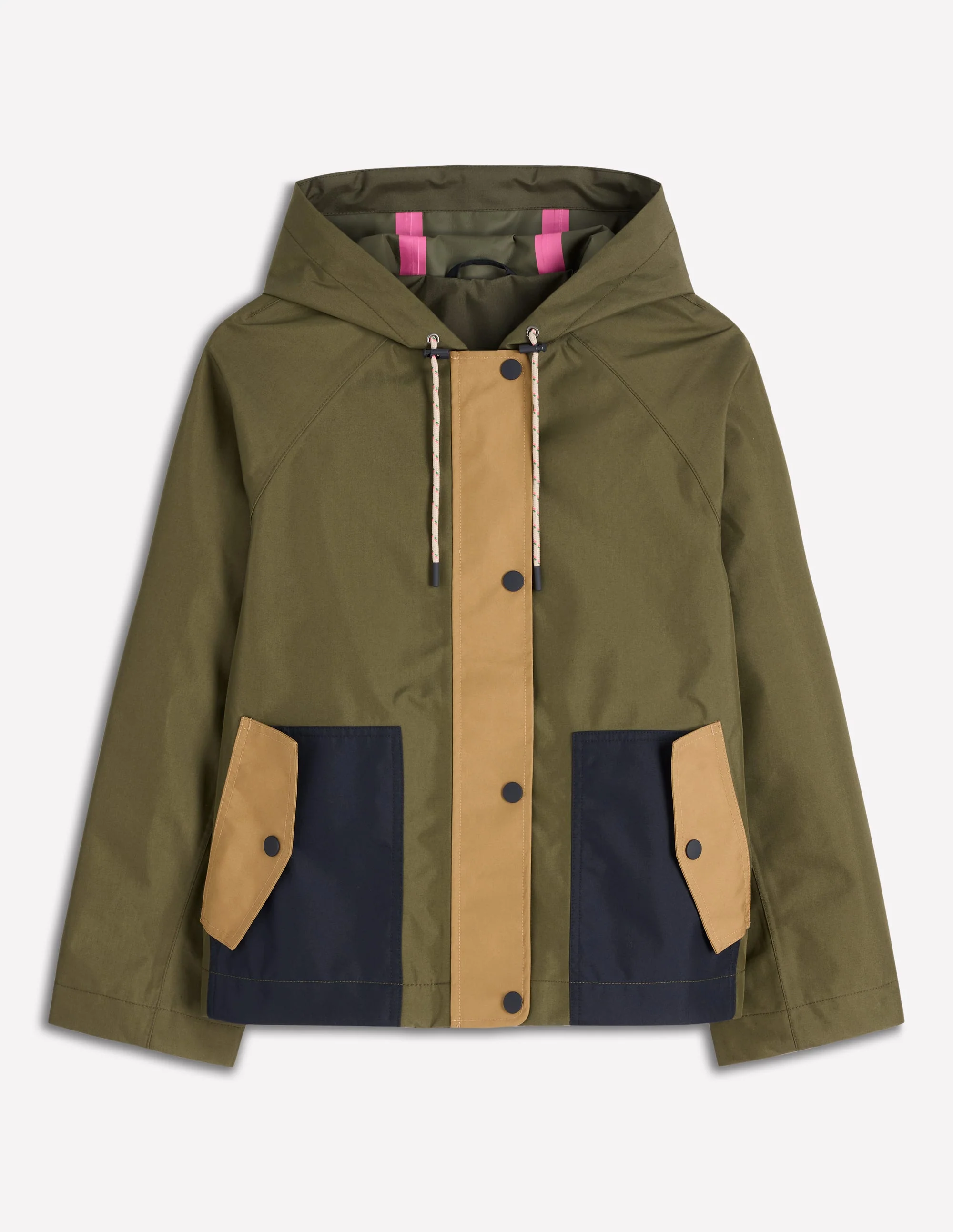 Lightweight Rain Mac-Woodland Green, Colourblock - Image 7